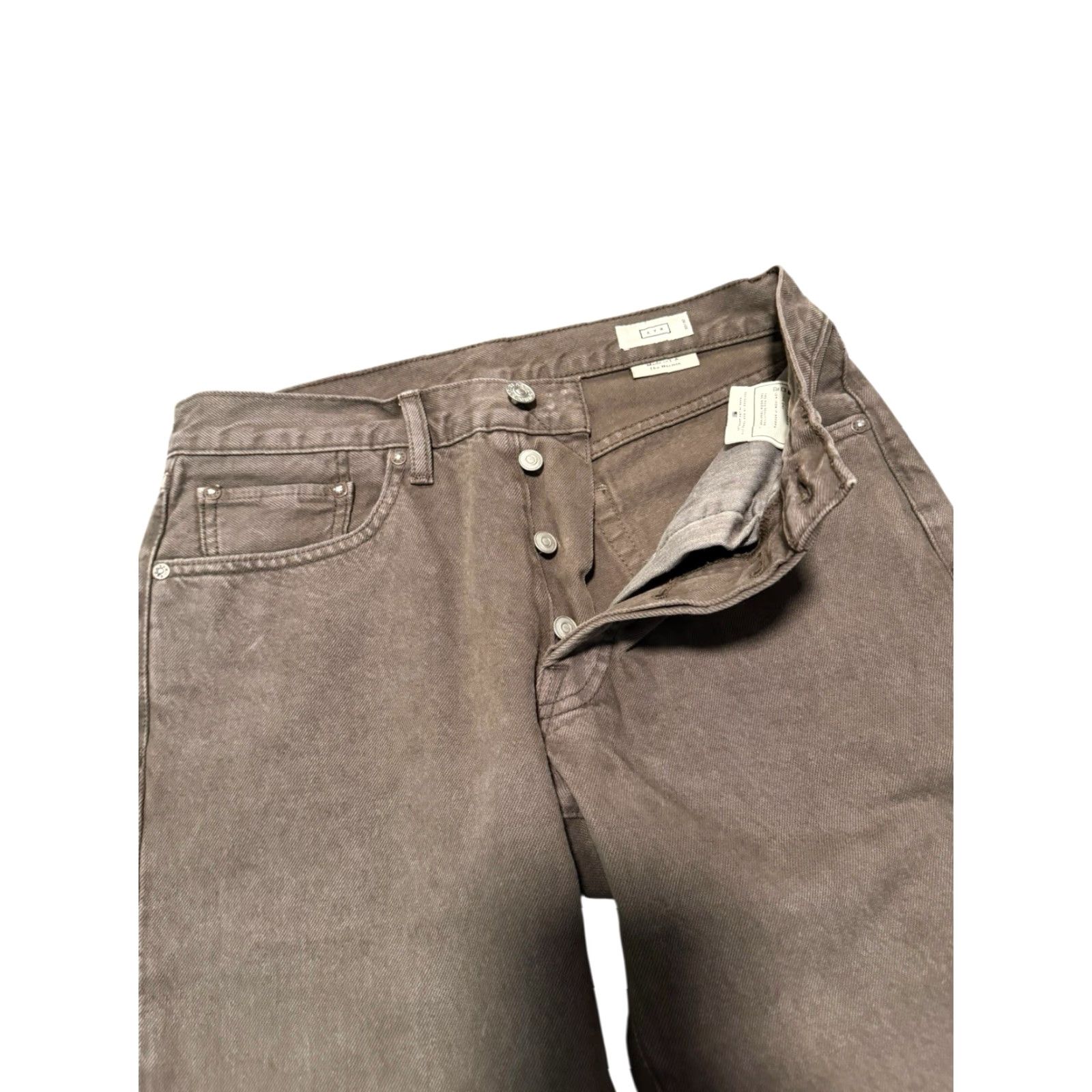 AYR AYR The Normie Mens Jeans 30 x 30 Dusty Khaki Button Fly Straight Made In USA Size US 30 / EU 46 - 6 Thumbnail