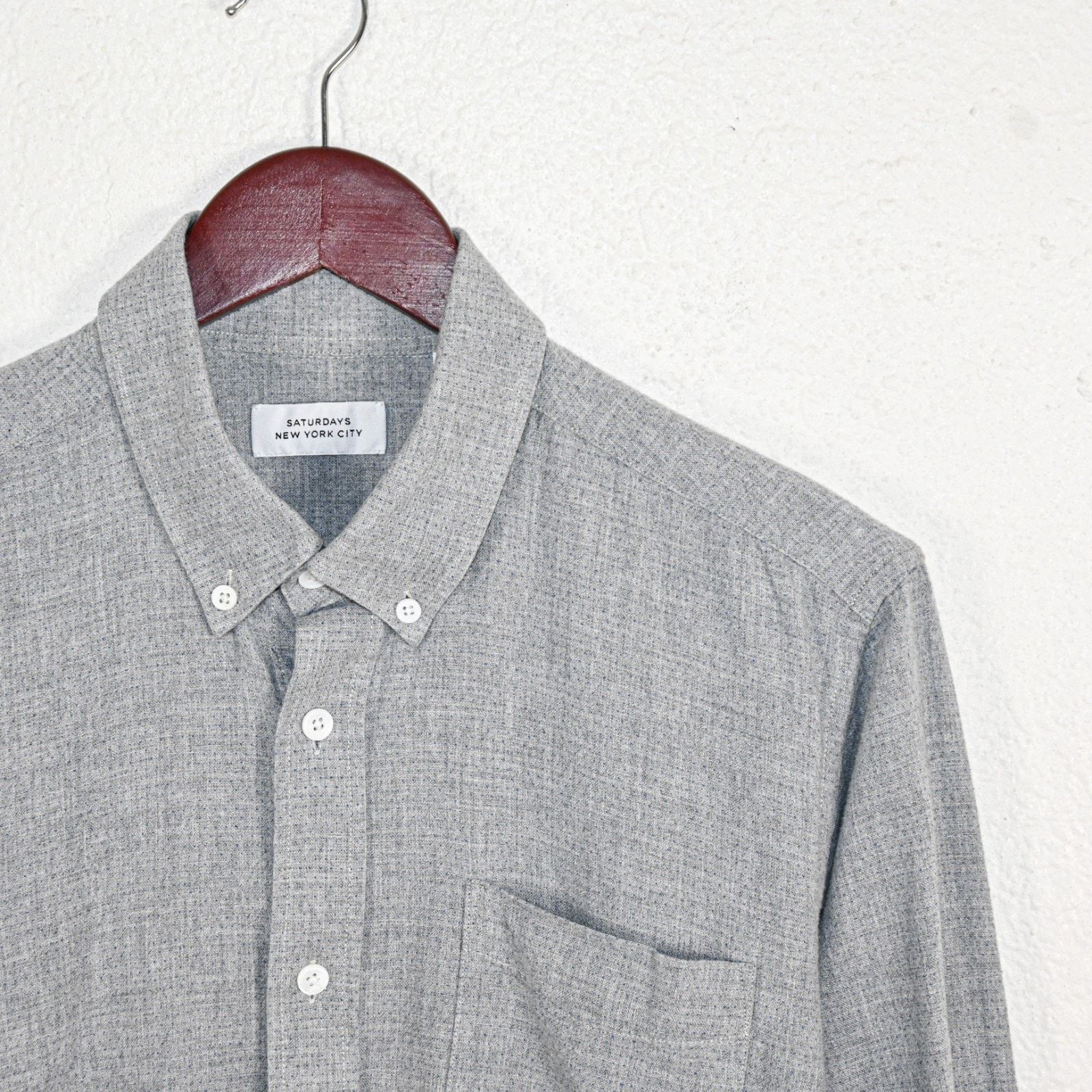 Saturdays NYC Saturdays NYC Button down Shirt Gray micro blue pin dot Size US M / EU 48-50 / 2 - 3 Thumbnail