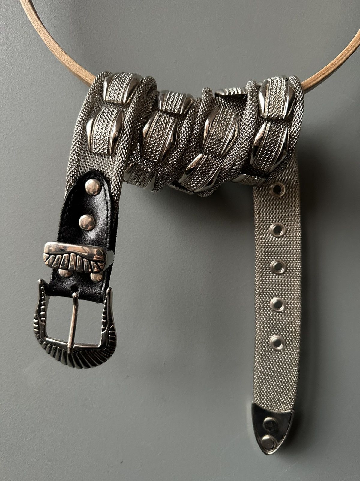 Vintage Vintage Chainmail Leather Belt Size ONE SIZE - 1 Thumbnail