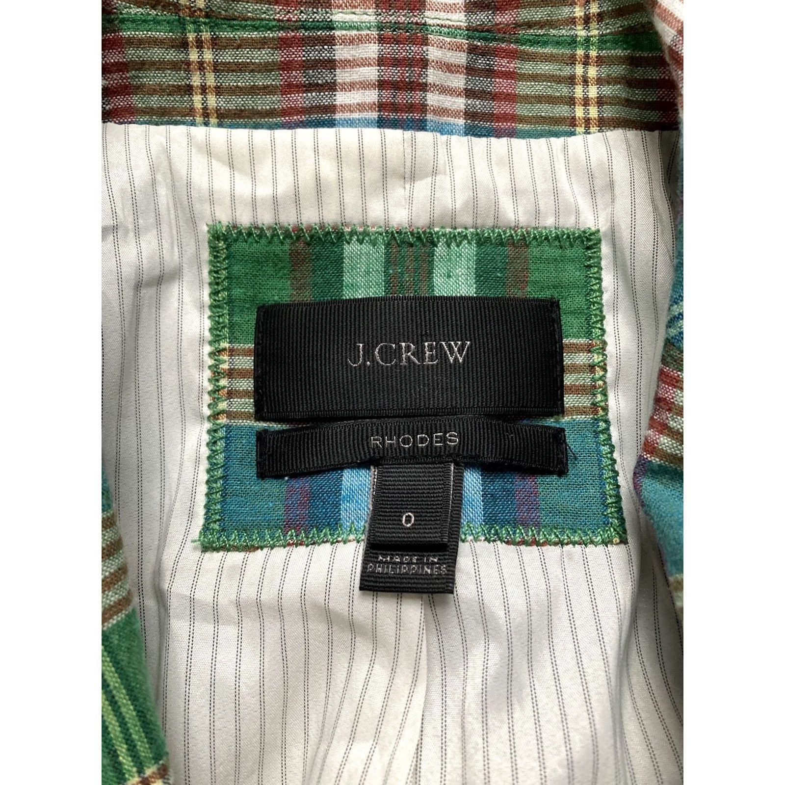 J.Crew VINTAGE J.CREW Rhodes Blazer Plaid Green Linen Blend Women Size 0 Jacket Womens Surgeon Cuff Size XS / US 0-2 / IT 36-38 - 5 Thumbnail
