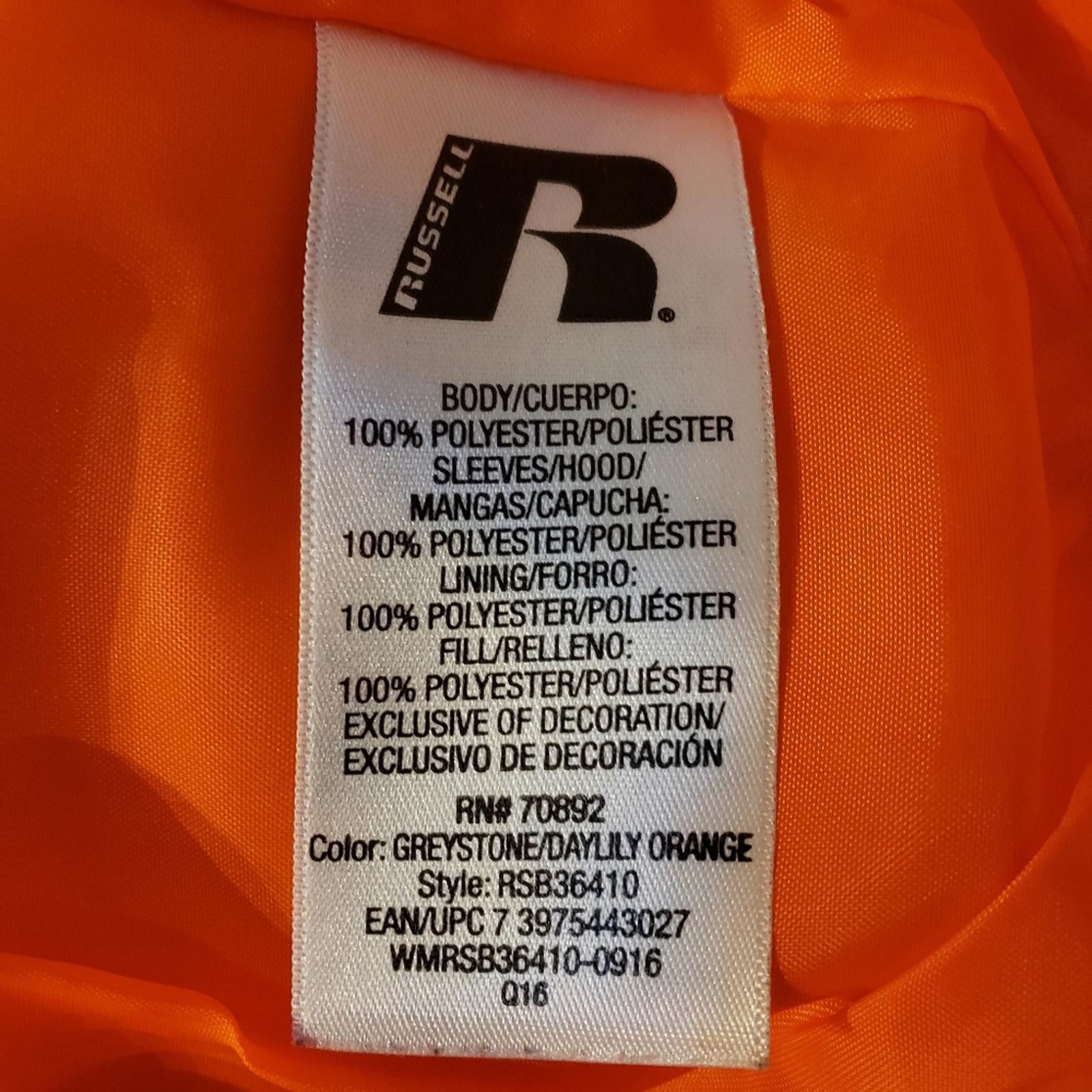 Russell Athletic Russell orange/gray/black youth jacket Size 8 Size US XXS / EU 40 - 6 Thumbnail