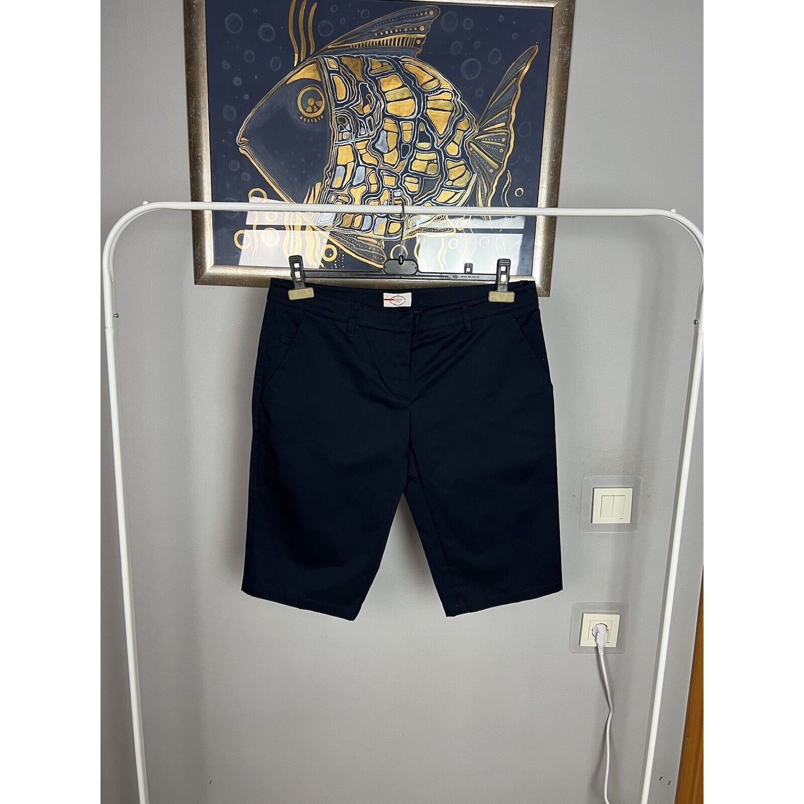 Prada MINT! Prada Red Tab Women`s Blue Straight Classic Shorts Siz Size 32" / US 10 / IT 46 - 6 Thumbnail