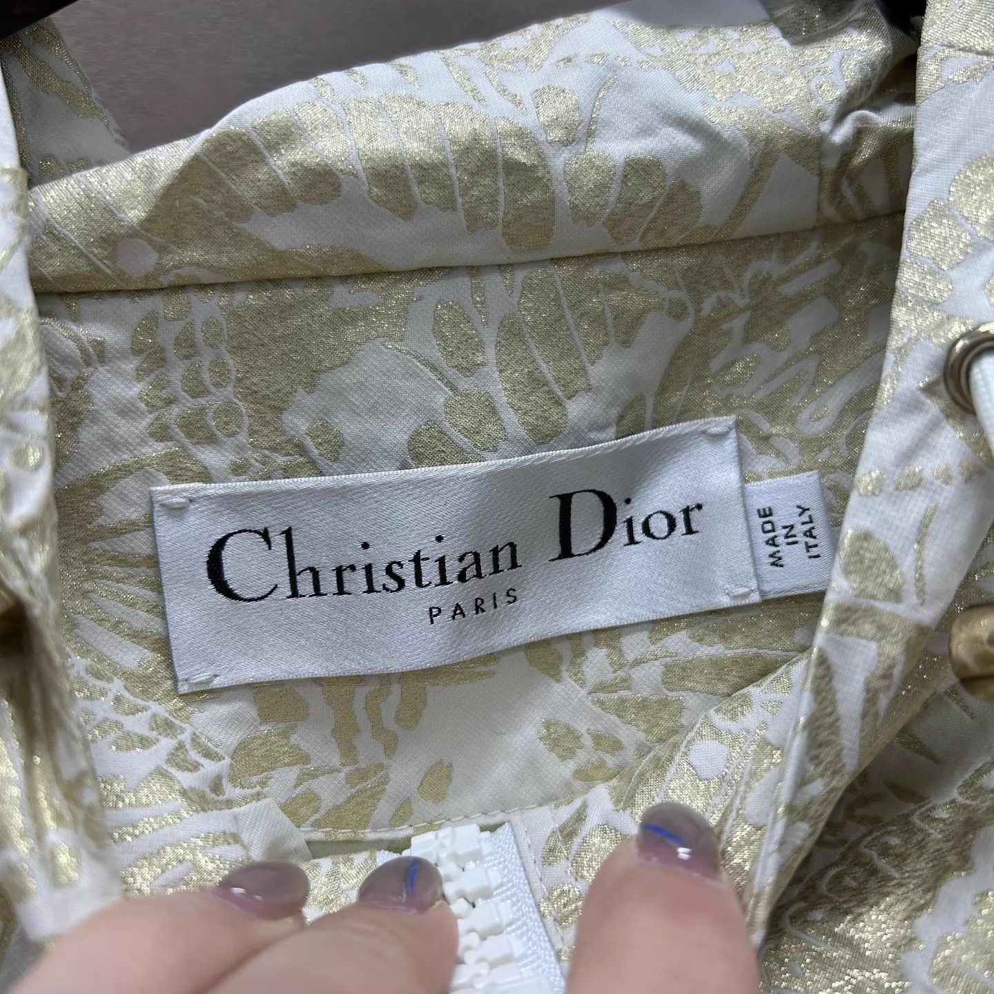 Dior DIOR 24 Gold Butterfly Floral Print Loose Zip Hooded S Jkt Size S / US 4 / IT 40 - 4 Thumbnail