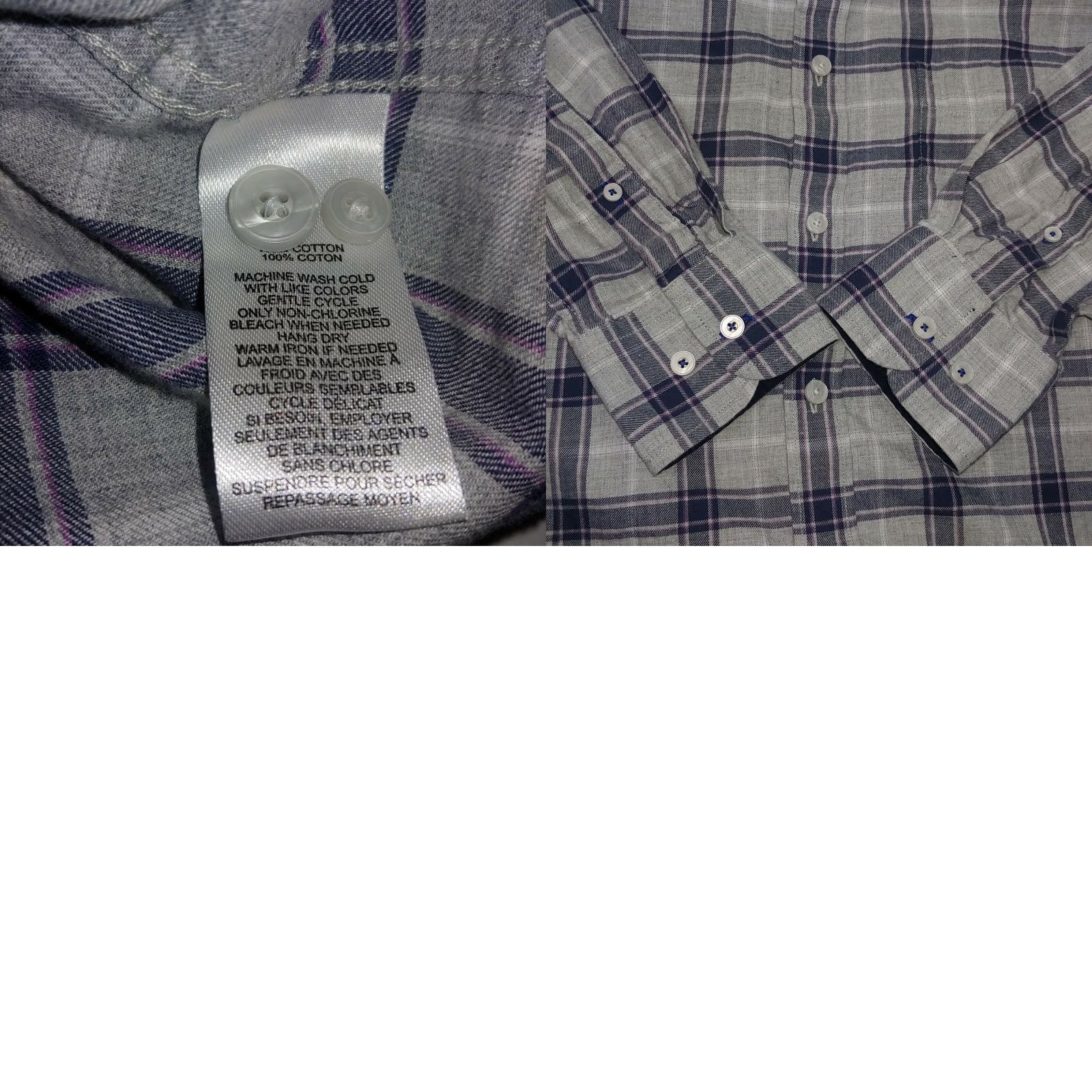 UNTUCKit UNTUCKit Slim Fit Button-Down Shirt Large Plaid Gray Long Sleeve Mens Size US L / EU 52-54 / 3 - 8 Thumbnail