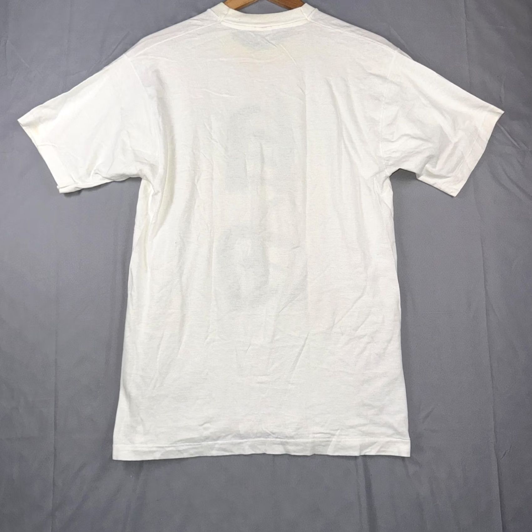 Fruit Of The Loom VINTAGE Fruit Of The Loom Shirt Mens Large White Japanese Kanji Freedom Tee USA Size US L / EU 52-54 / 3 - 2 Thumbnail