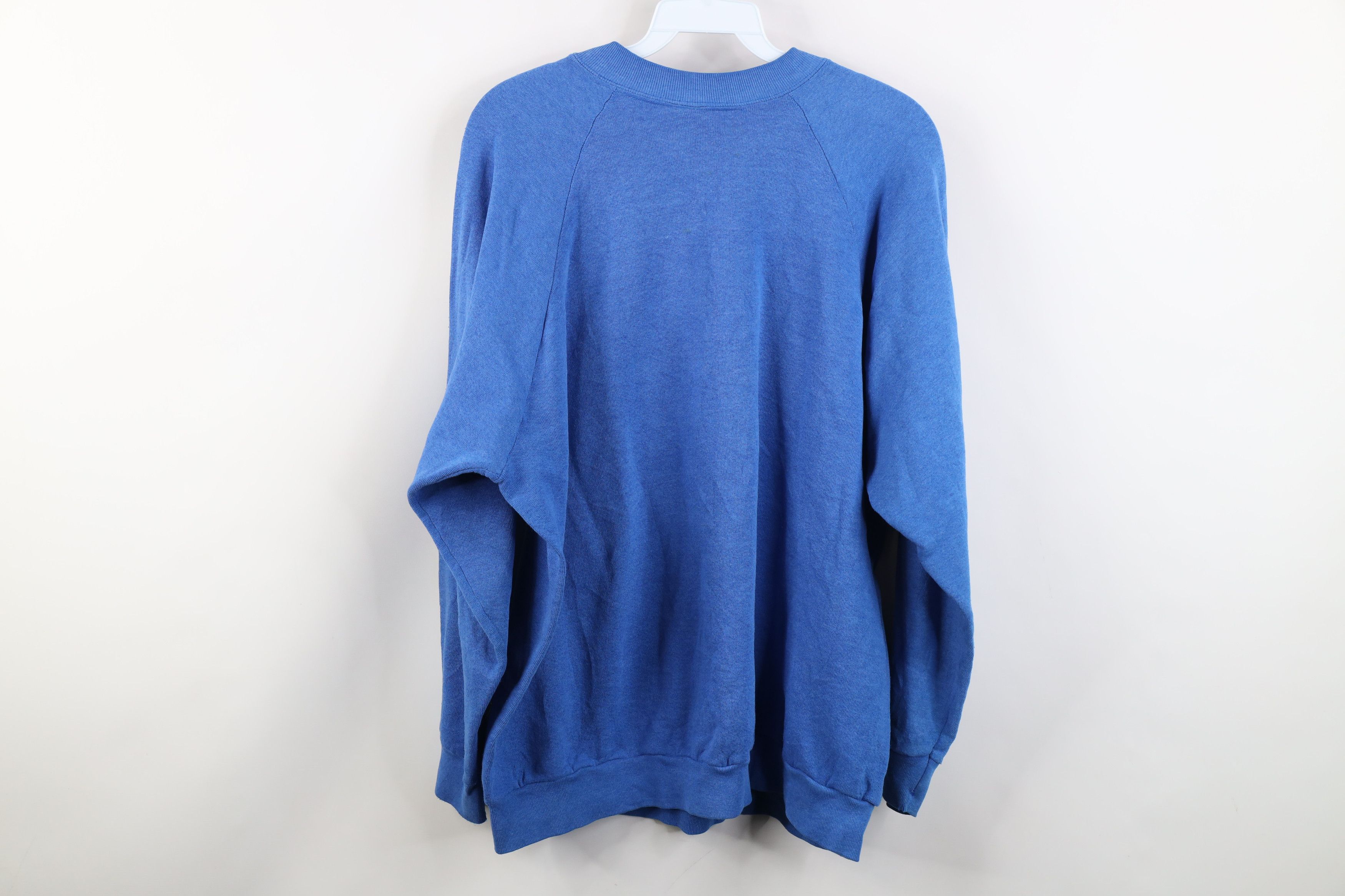 Vintage Vintage 90s Streetwear Blank Crewneck Sweatshirt Blue USA Size L / US 10 / IT 46 - 11 Thumbnail