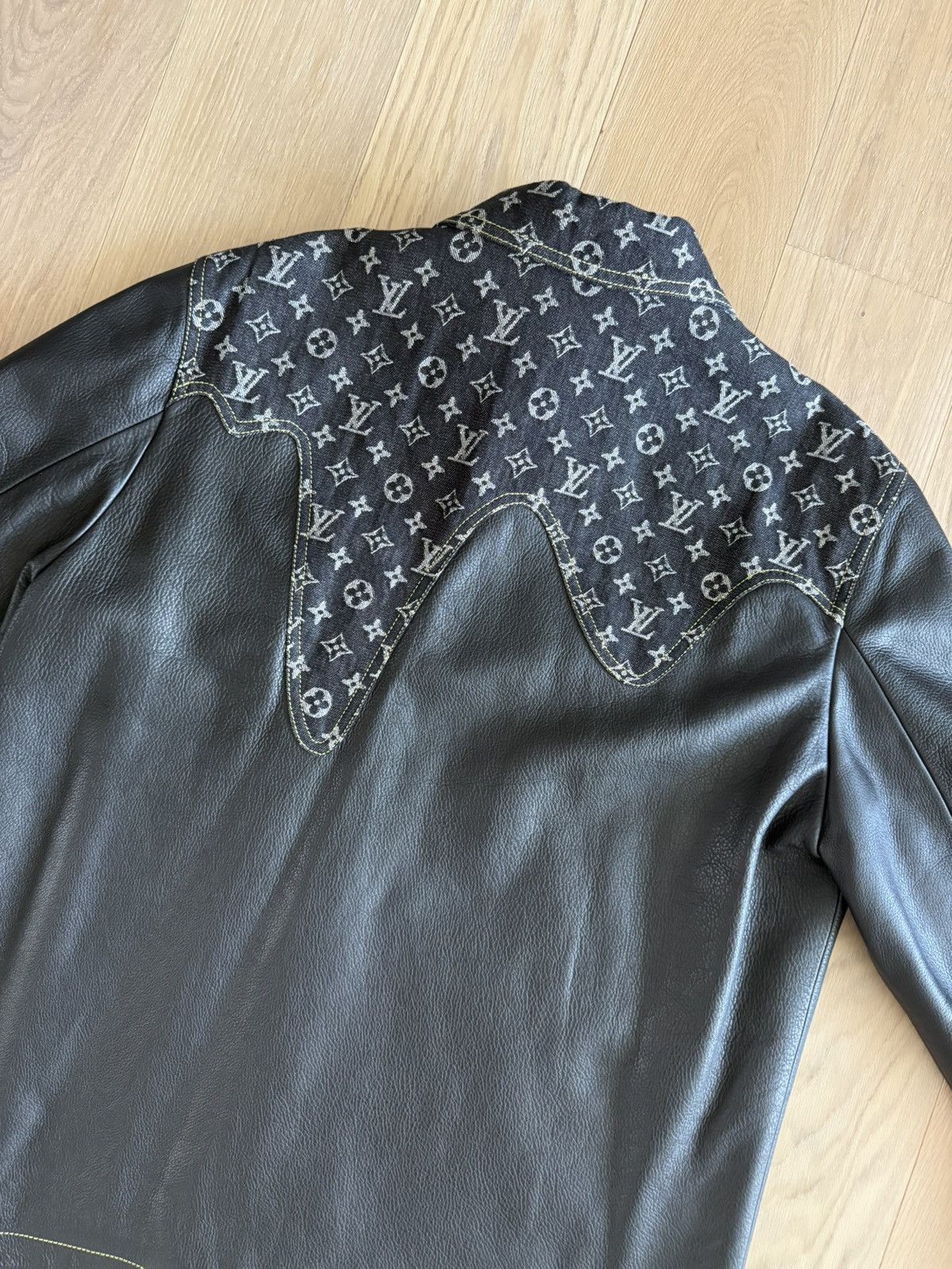 Louis Vuitton × Nigo Louis Vuitton Leather Jacket Denim Patchwork - NIGO Size US XL / EU 56 / 4 - 4 Thumbnail