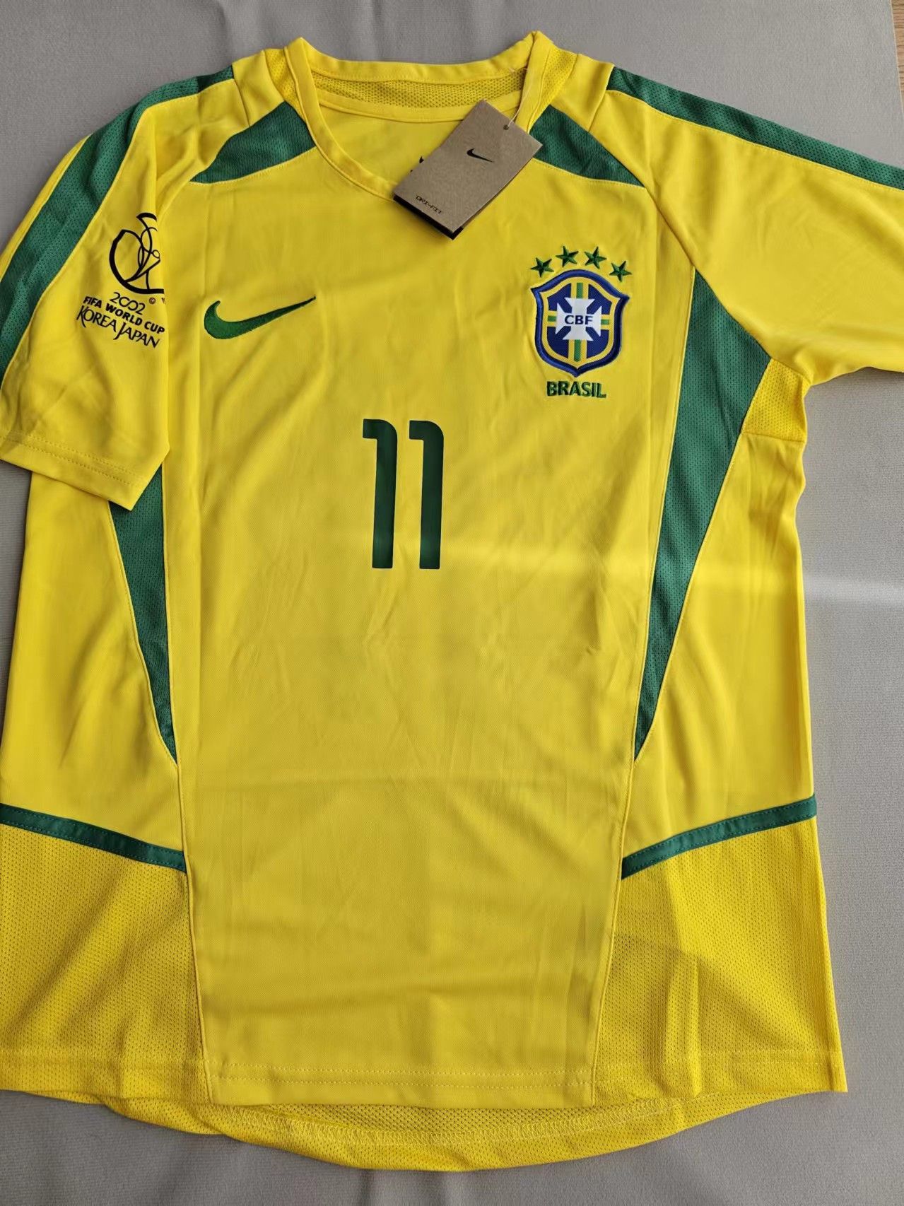 2002 World Cup Brazil 11 Ronaldinho Jersey Home XXL