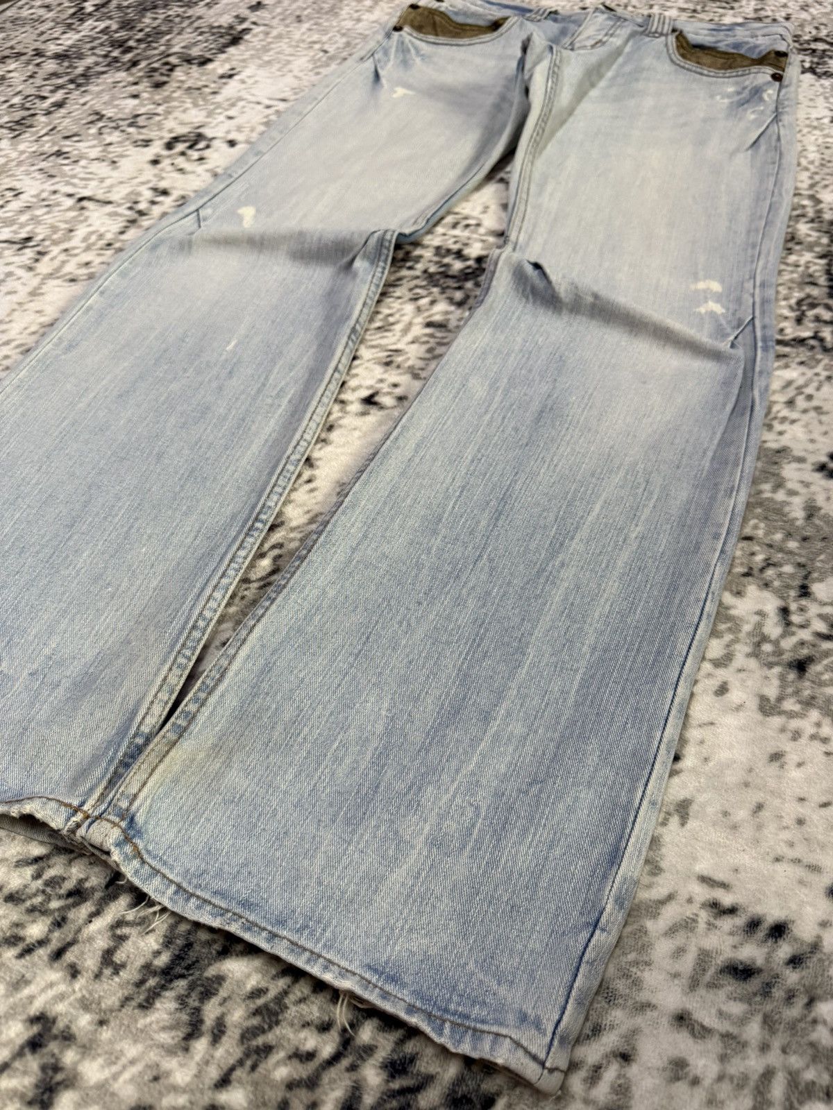 Le Grande Bleu (L.G.B.) Root Three Japan Double Pocket Wide Leg Flare Jeans Size US 30 / EU 46 - 8 Thumbnail