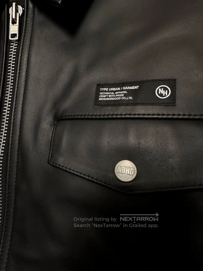 Neighborhood Neighborhood Horsehide Leather Biker Jacket Short Size US XL / EU 56 / 4 - 4 Thumbnail