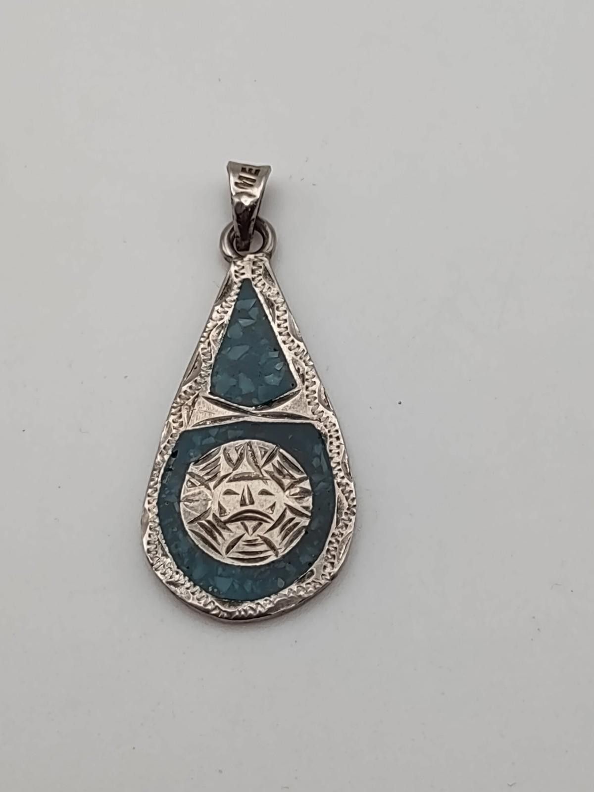 The Unbranded Brand Mexico Silver Tone Inlay Sun Face Pendant 3.9g Size ONE SIZE - 1 Thumbnail