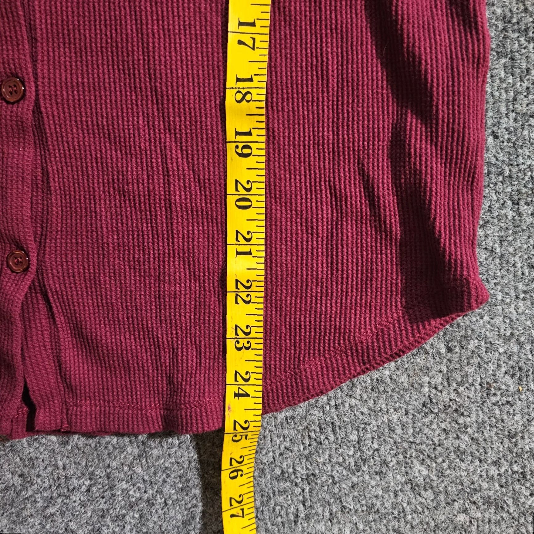 Wrangler Wrangler Cardigan Top Womens M Red Button Waffle Knit Thermal Long Sleeve Shirt Size M / US 6-8 / IT 42-44 - 6 Thumbnail