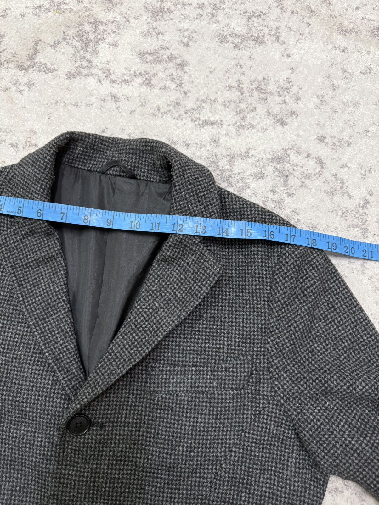Tete Homme TETE HOMME GREY HOUNDSTOOTH WOOL OVERCOAT JACKET Size US M / EU 48-50 / 2 - 17 Thumbnail