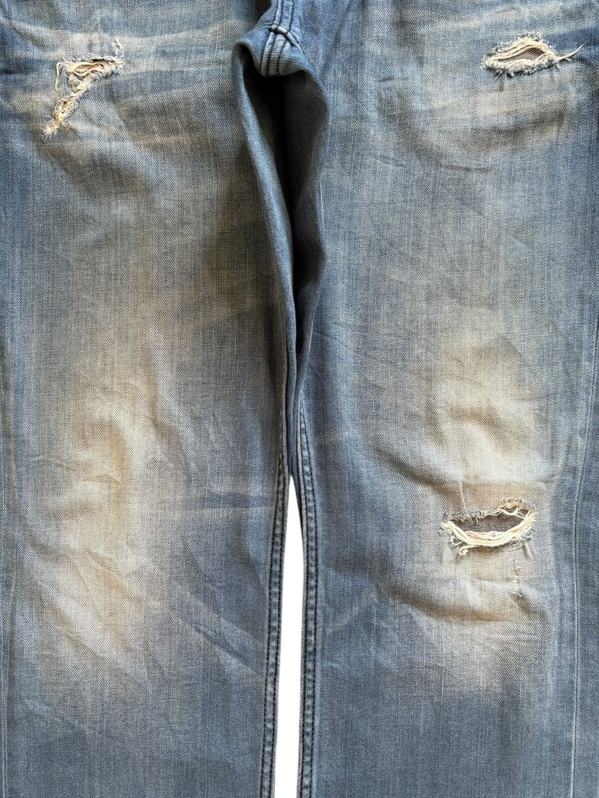 Japanese Brand Vintage Japanese Brand Blue Wash Ripped Loose Jeans Size US 34 / EU 50 - 5 Thumbnail