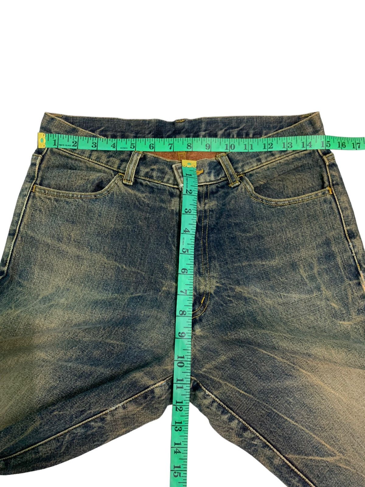 Japanese Brand 🔥Flare Dirty Distressed Four Bars Denim Jeans Size US 30 / EU 46 - 15 Thumbnail