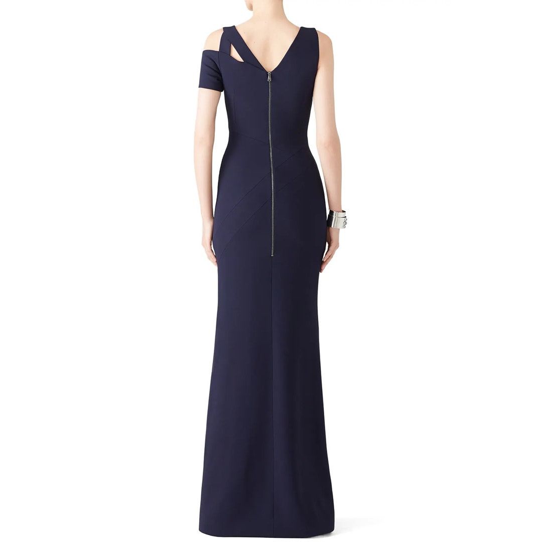 Antonio Berardi Antonio Berardi Navy Blue Asymmetrical Cold Shoulder Gown Size M / US 6-8 / IT 42-44 - 2 Thumbnail
