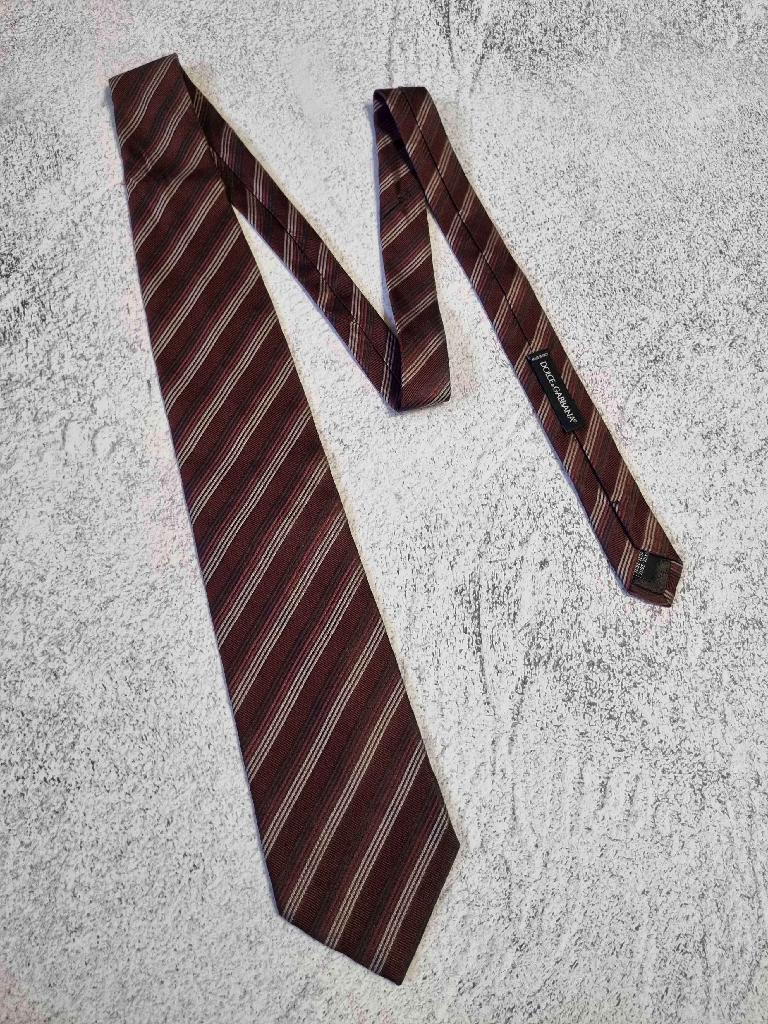 Dolce & Gabbana Beautiful Dolce & Gabbana Striped Silk Tie Size ONE SIZE - 2 Thumbnail