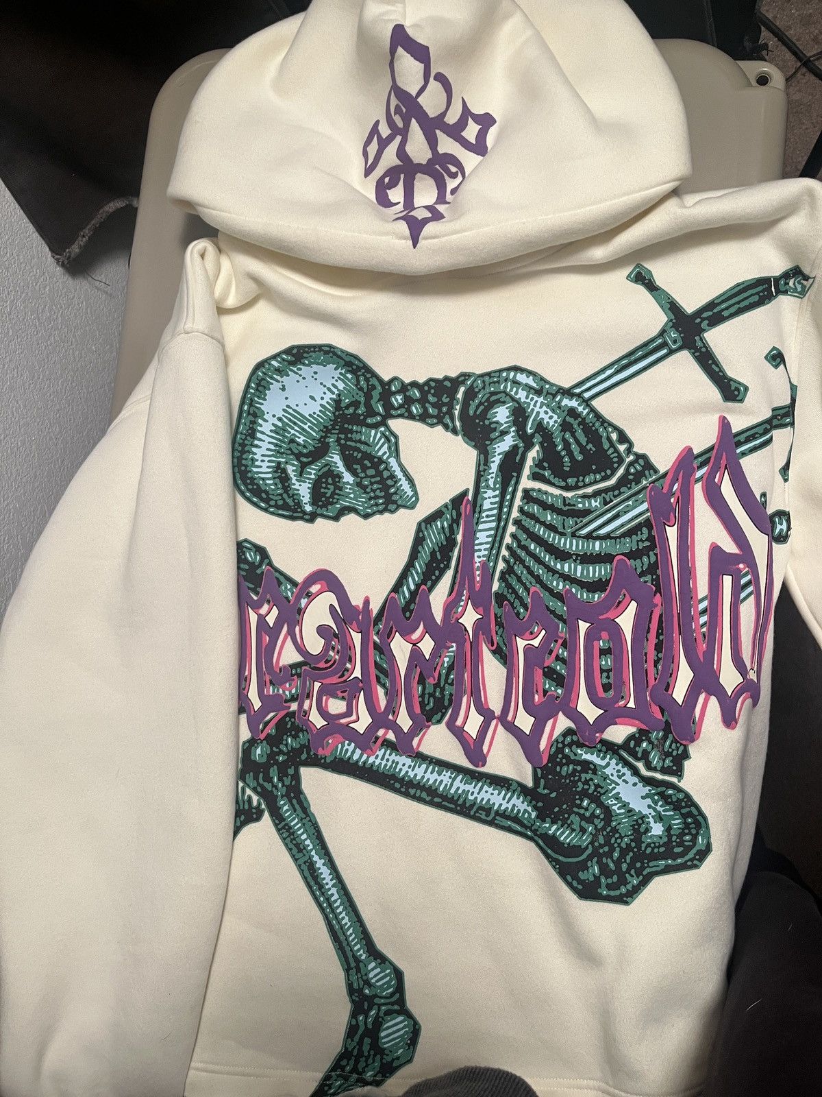 image of Heartcold Skull Crusher Hoodie in Off White, Men's (Size Medium)
