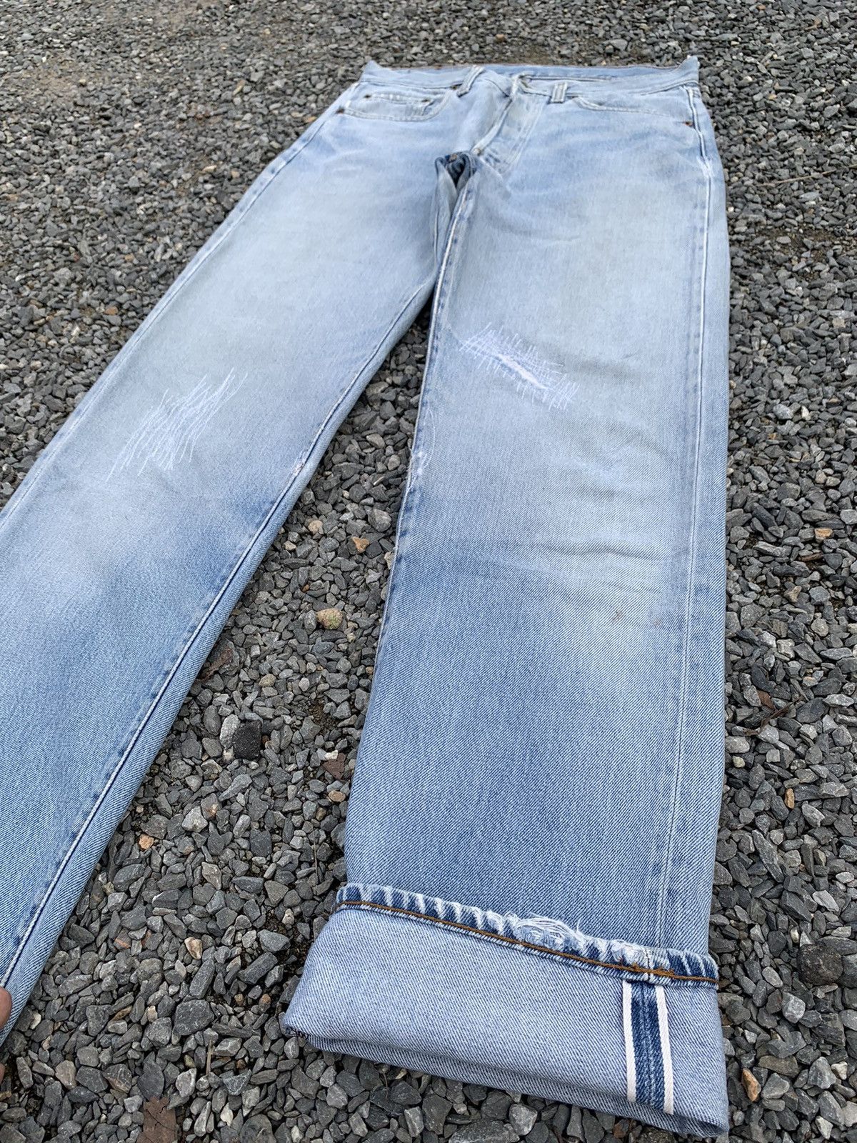 Levi's VINTAGE LEVIS 501 RINDEM 80’s USA FADED DISTRESSED DENIM Size US 29 - 5 Thumbnail