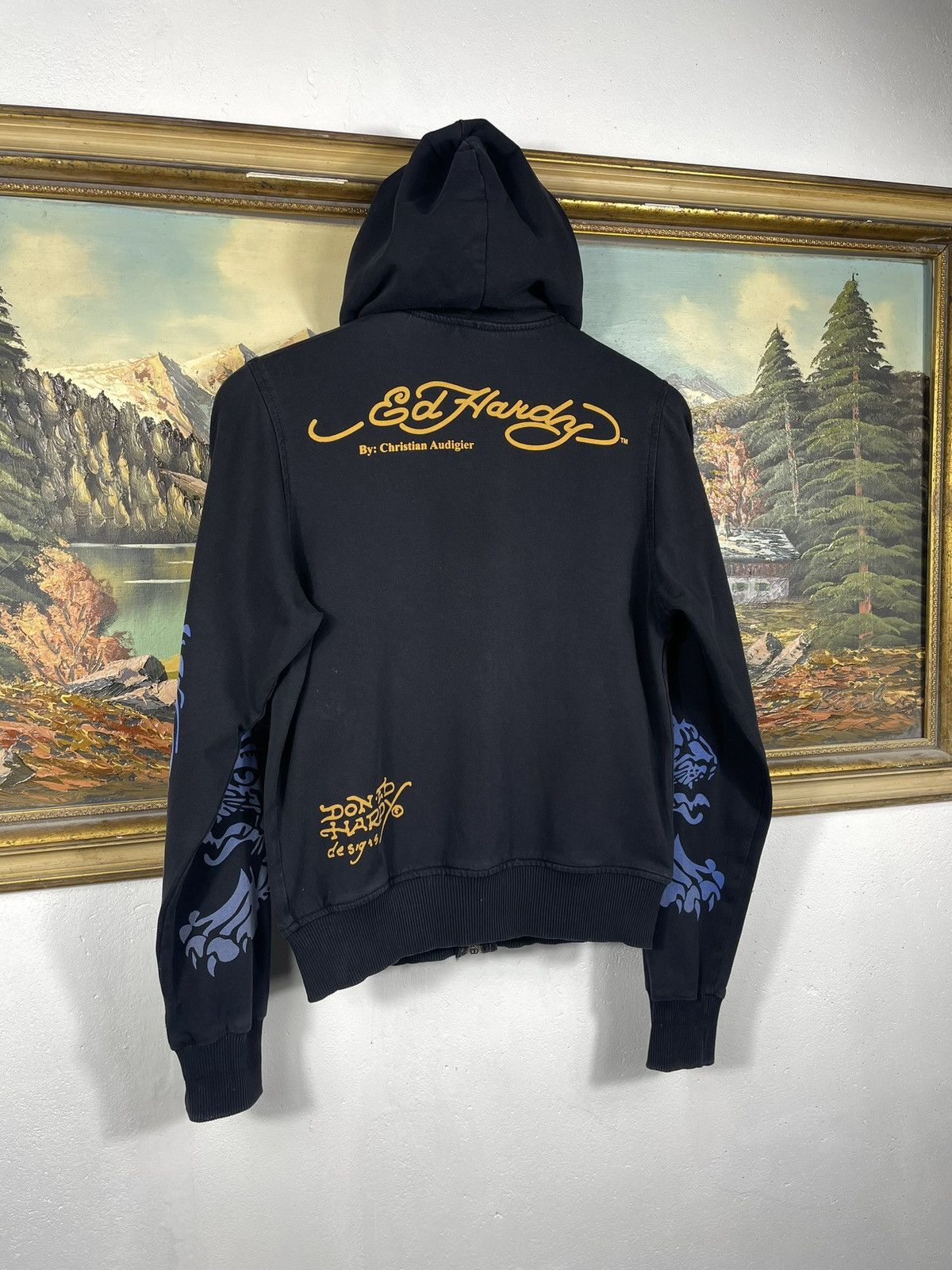 Christian Audigier × Ed Hardy × Vintage Ed Hardy Retro 00s Hoodie With Crystals Affliction Grunge Size S / US 4 / IT 40 - 7 Thumbnail