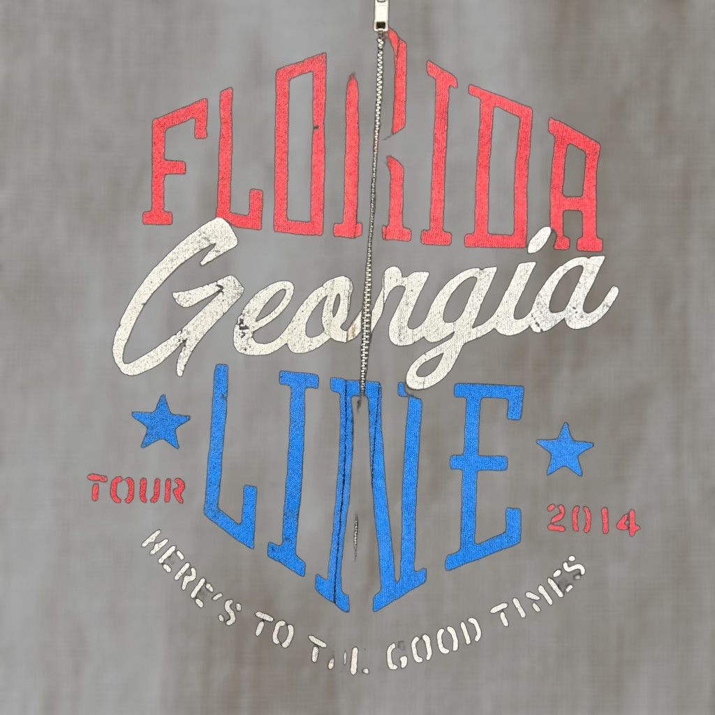 Vintage Florida Georgia Line Hoodie Zip Front Charcoal Adult XL Size US XL / EU 56 / 4 - 1 Thumbnail