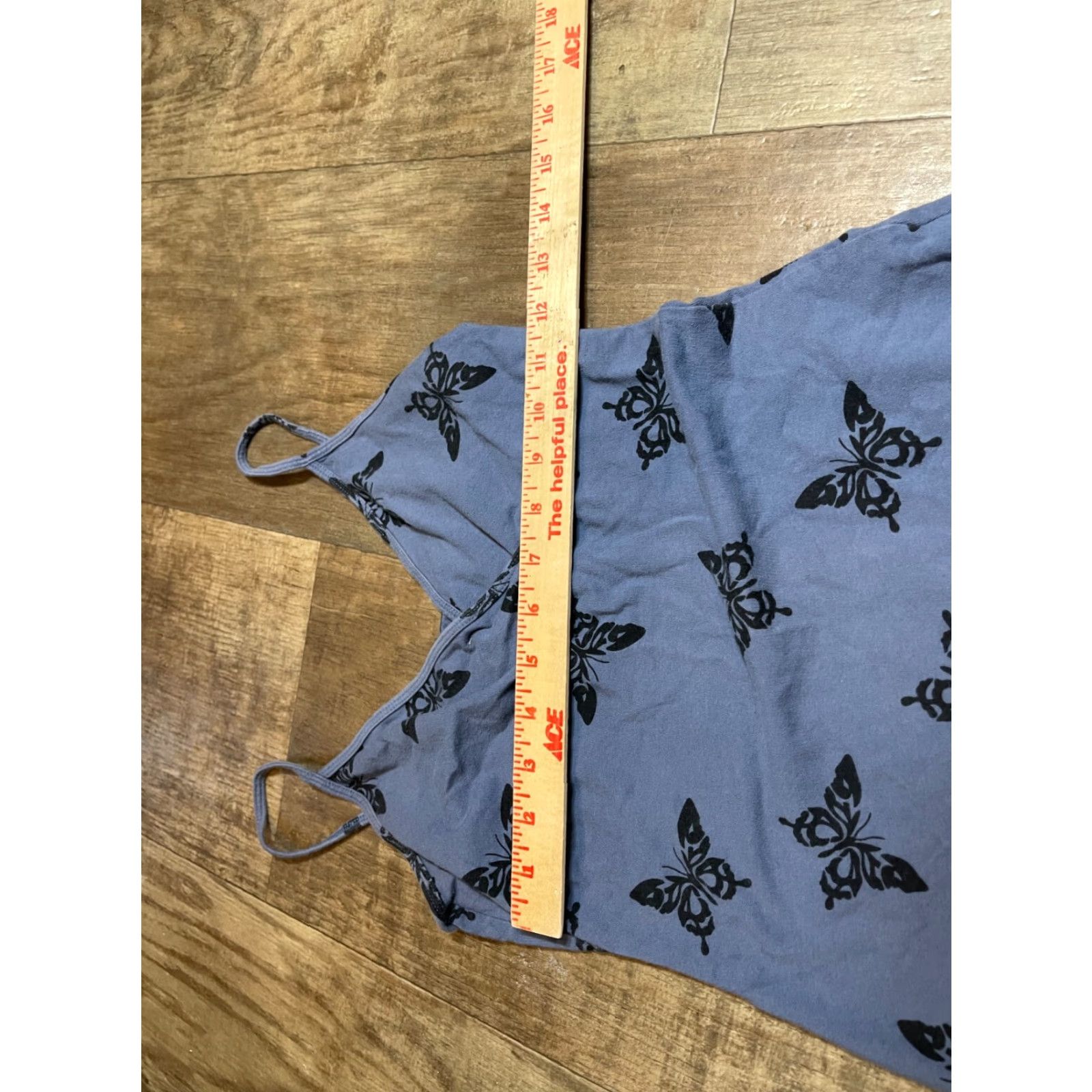 Vintage Wild Fable Top Womens Medium M Blue Butterfly Pattern Size M / US 6-8 / IT 42-44 - 3 Thumbnail