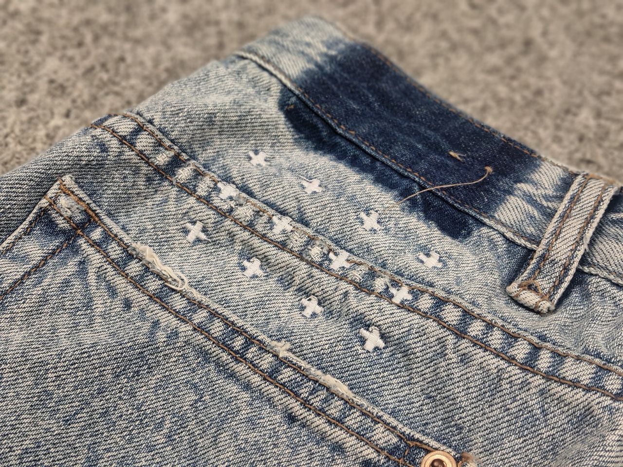 Hysteric Glamour × Ksubi × Vintage Ksubi Japan Design mini moss Distressed Denim Button skirt Size 24" / US 00 / IT 34 - 8 Thumbnail