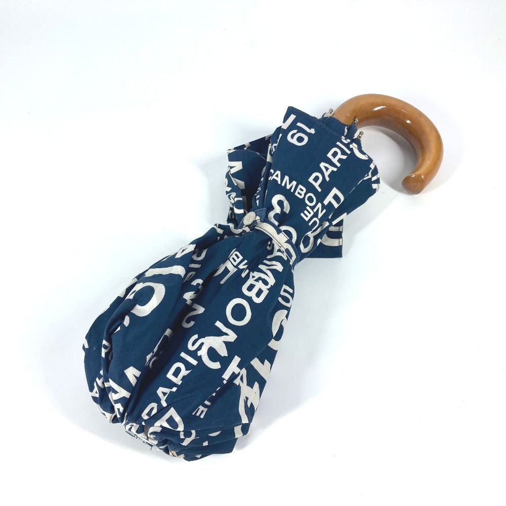 Chanel Chanel Bi-Chi Line Paraplui Umbrella Folding One Touch With Pouch Cotton Women Navy Size ONE SIZE - 1 Thumbnail