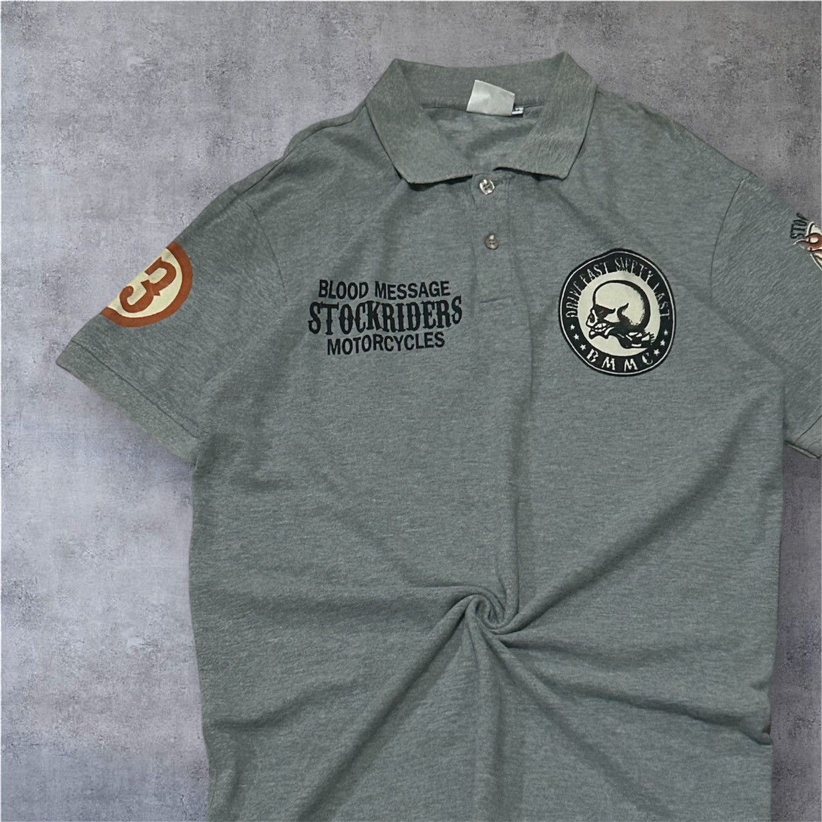 Other BLOOD MESSAGE STOCKRIDERS MOTORCYCLES POLO 🏍️ Size US L / EU 52-54 / 3 - 2 Thumbnail