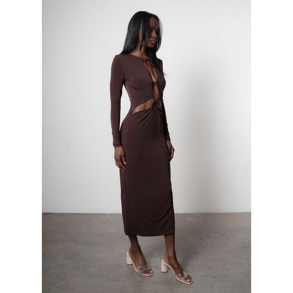 AYA MUSE Aya Muse Perugia Dress long sleeve brown size large L Size L / US 10 / IT 46 - 14 Thumbnail