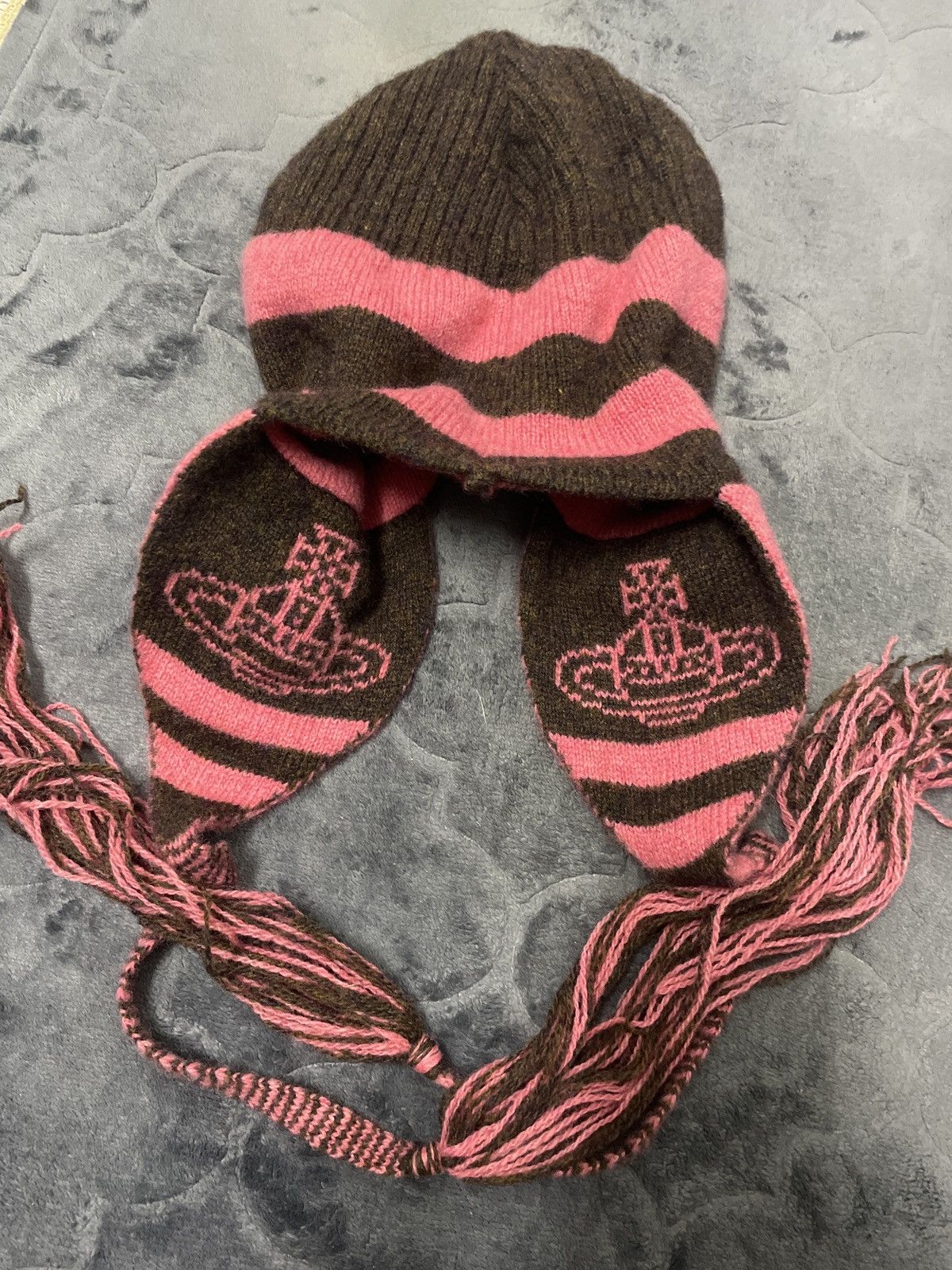Vivienne Westwood Vivienne Westwood Orb Knit Earflap Beanie Size ONE SIZE - 3 Thumbnail