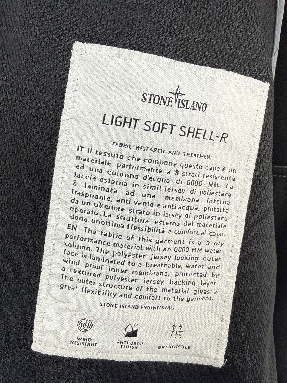 Stone Island Grey Stone Island Light Soft Shell-R Jacket Size US L / EU 52-54 / 3 - 7 Thumbnail