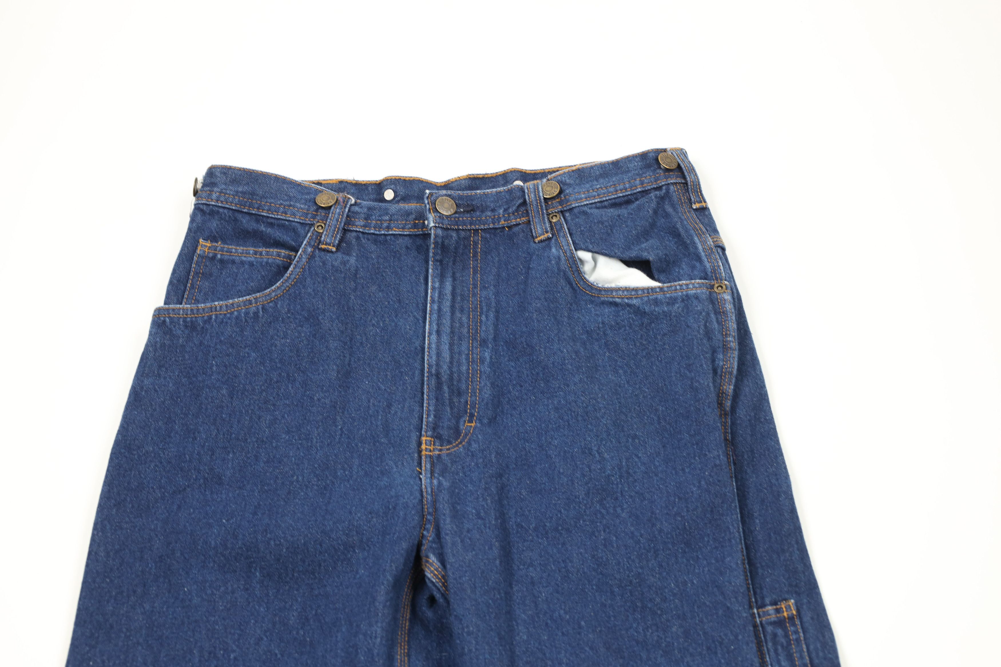 FiveBrother × Vintage Vintage 90s Five Brother Wide Leg Dungaree Denim Jeans Blue Size US 32 / EU 48 - 2 Thumbnail