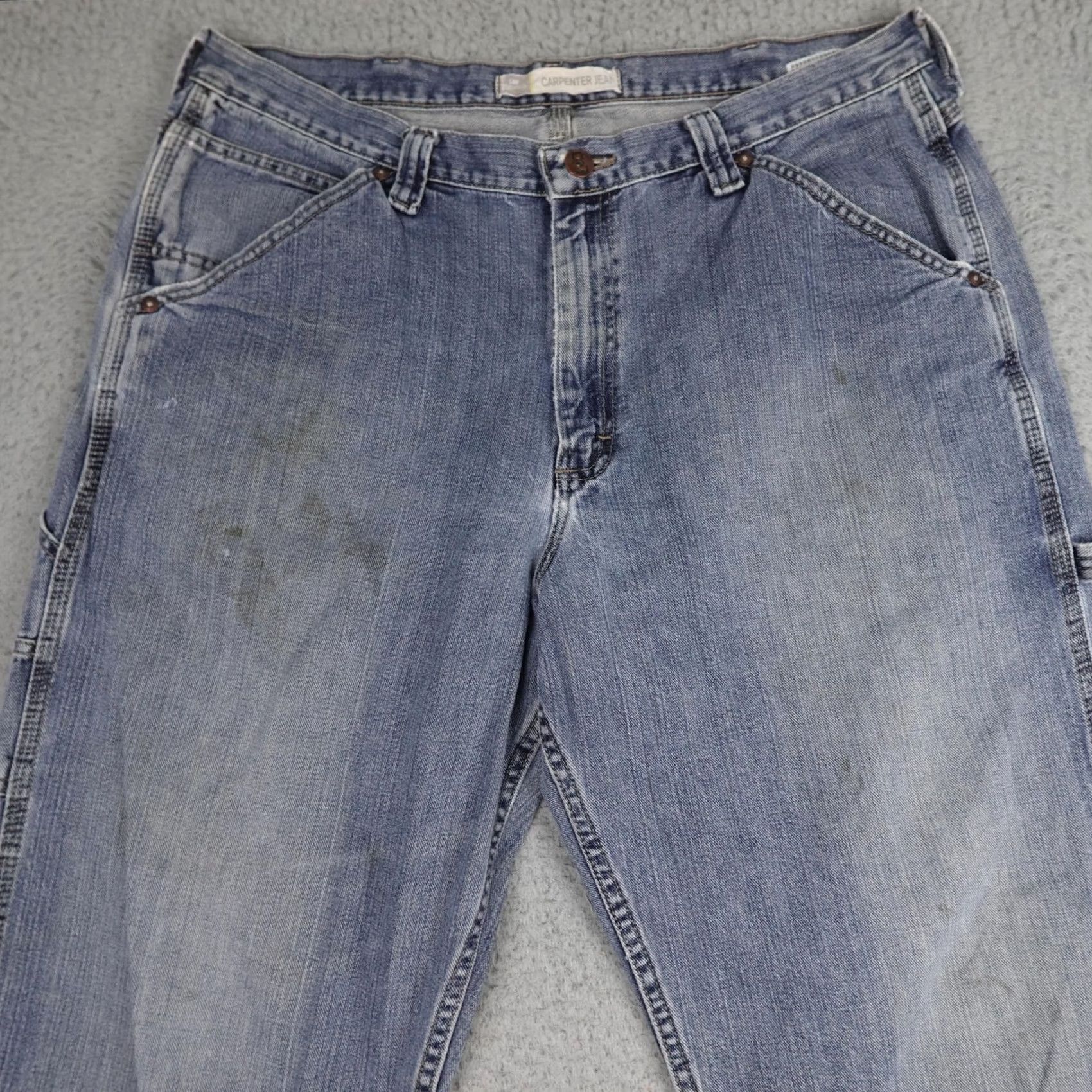 Lee VINTAGE Lee Dungarees Jeans Mens 38x34 Blue Denim Carpenter Utility Workwear Y2K 90s Retro Size US 38 / EU 54 - 5 Thumbnail