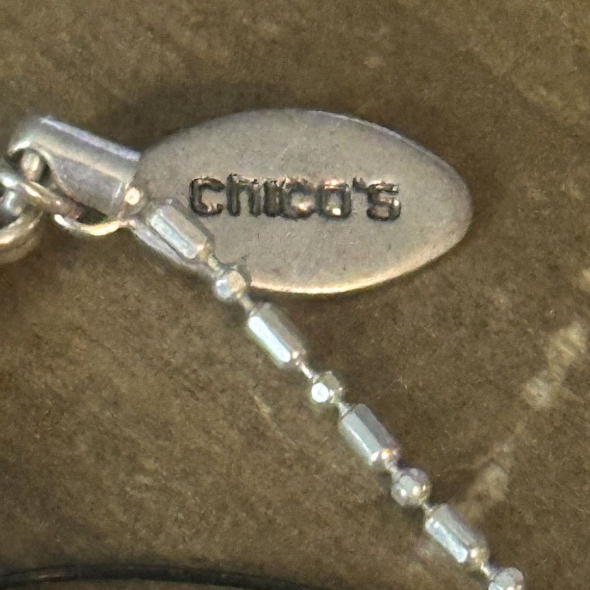 Chicos Chico’s long silver tone chunky crystal pendant necklace Size ONE SIZE - 4 Thumbnail