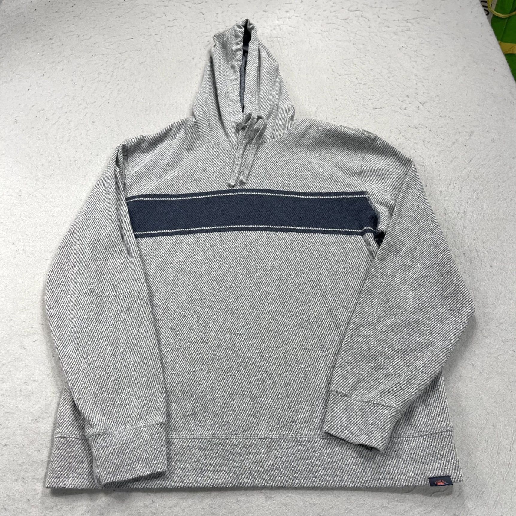 Faherty Faherty Hoodie Mens XL Gray Legend Pullover Sweatshirt Drawstring Casual Pattern: Striped Size US XL / EU 56 / 4 - 2 Thumbnail