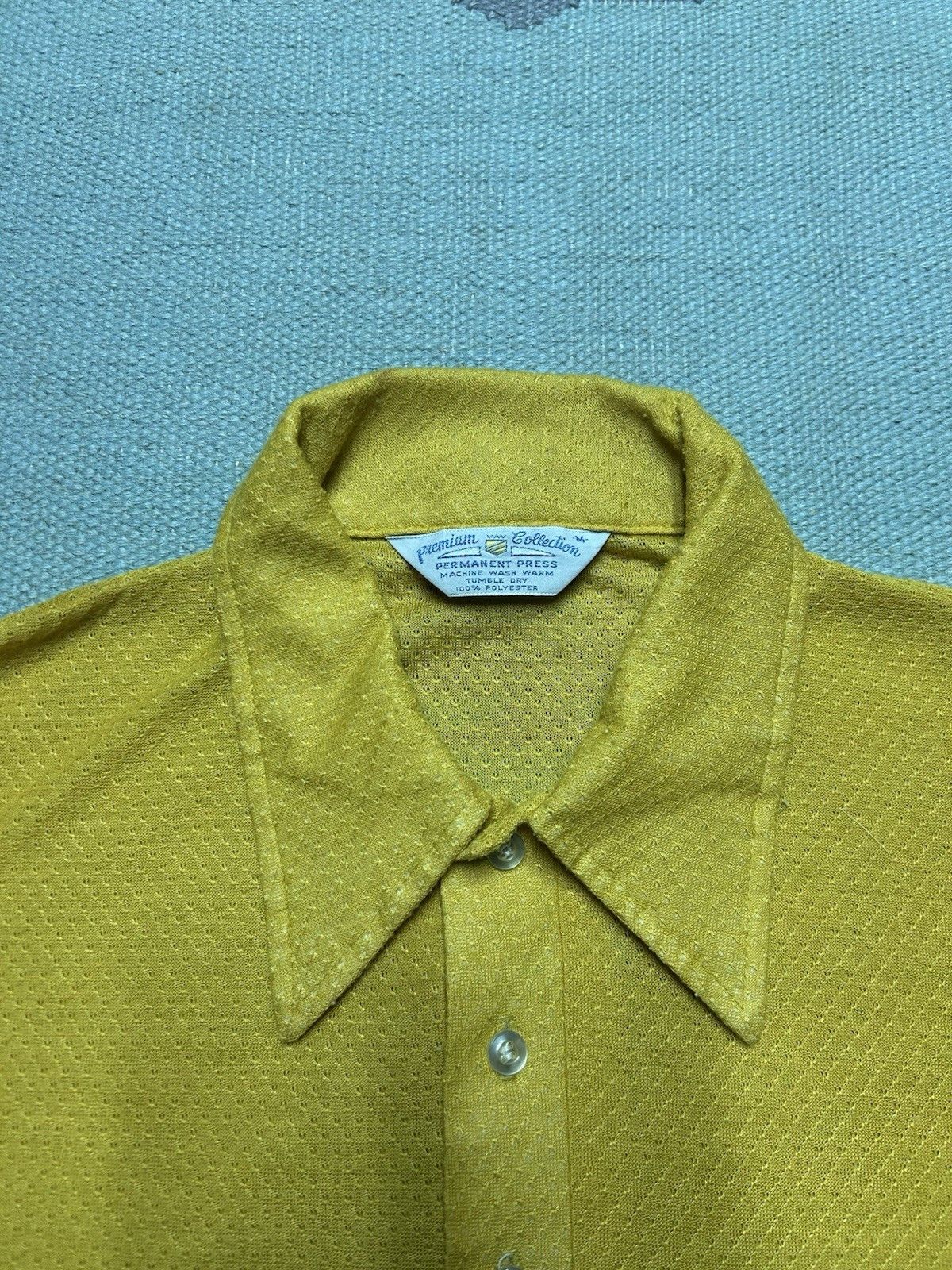 Vintage Vintage 60s 70s polo shirt waffle knit polyester soft medium Size US M / EU 48-50 / 2 - 4 Thumbnail