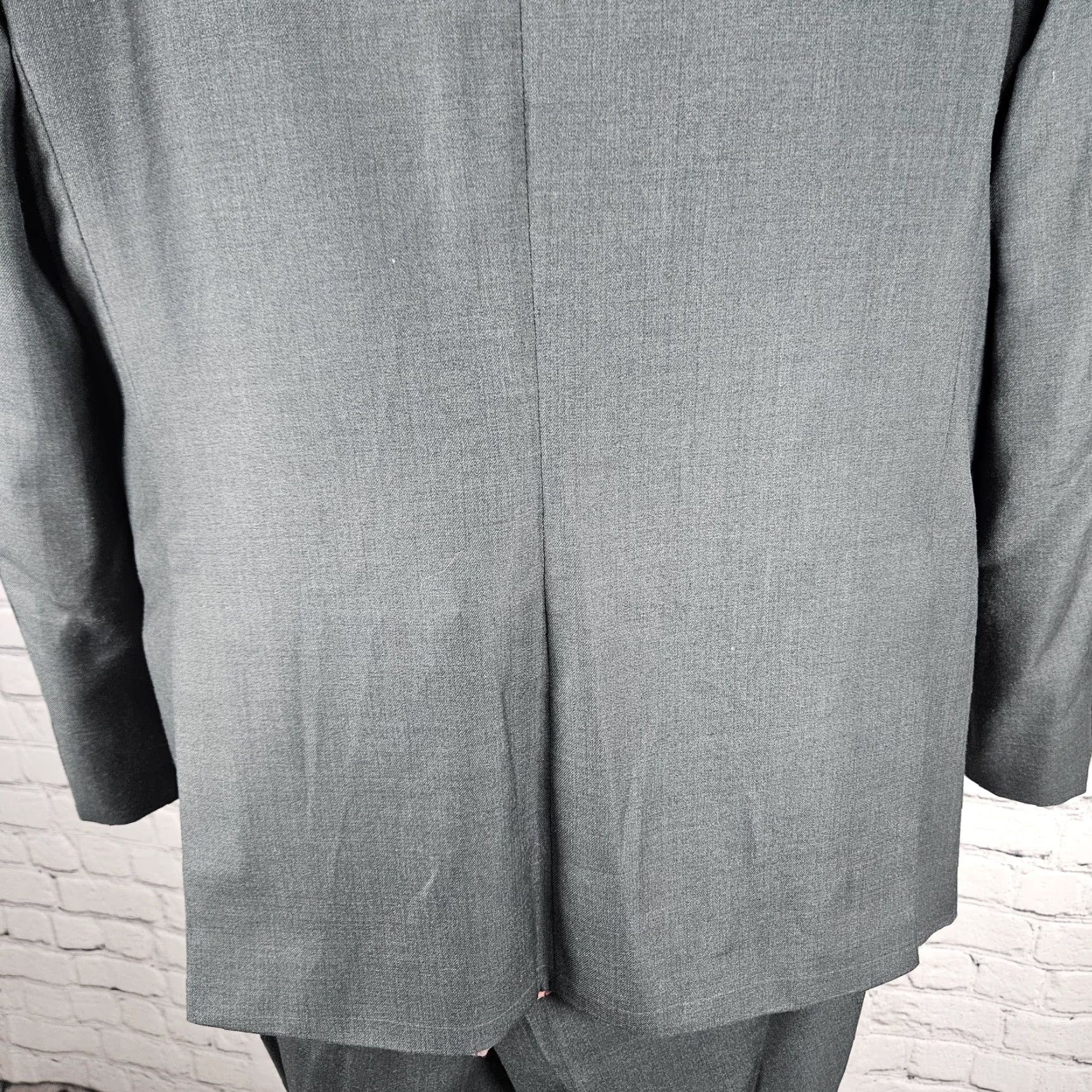 Vintage Unbranded Grey Full Pant Suit 2 Piece Set Notch Jacket 2 Button Double-Vented 40S 33x28 Mens Size 40R - 6 Thumbnail