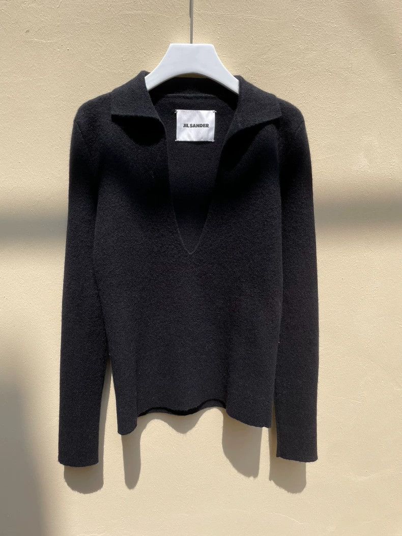 Jil Sander Jil Sander size 32 Deep V-neck wool knit top Size 4XL / US 24-26 - 4 Thumbnail