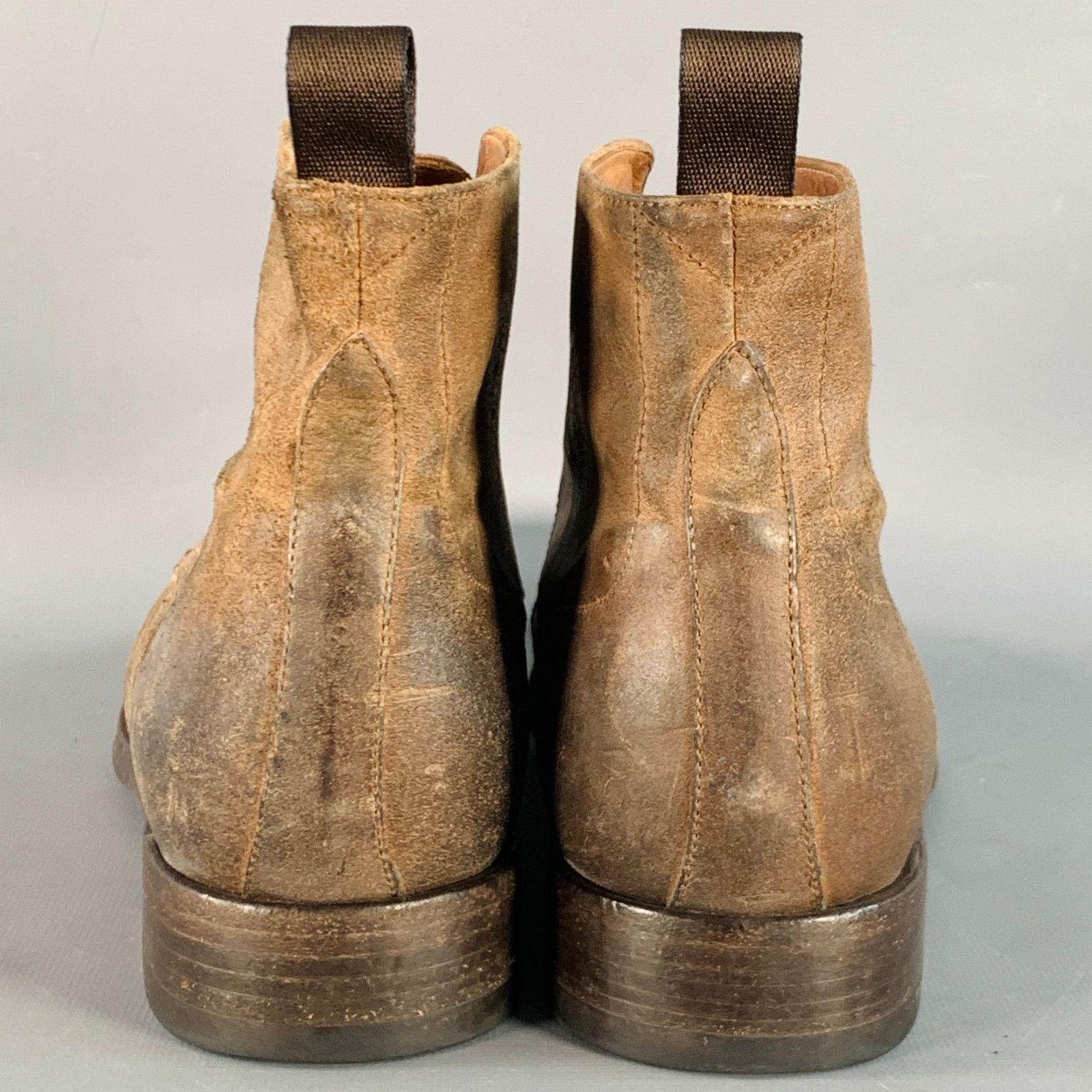 Paul Smith Size 9 Brown Antique Leather Cap Toe Lace-Up Boots Size US 9 / EU 42 - 3 Thumbnail