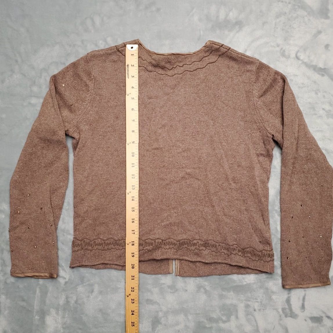 Vintage VINTAGE Putumayo Sweater Womens M Brown Silk Blend Cropped Embroidered Cardigan Size M / US 6-8 / IT 42-44 - 6 Thumbnail