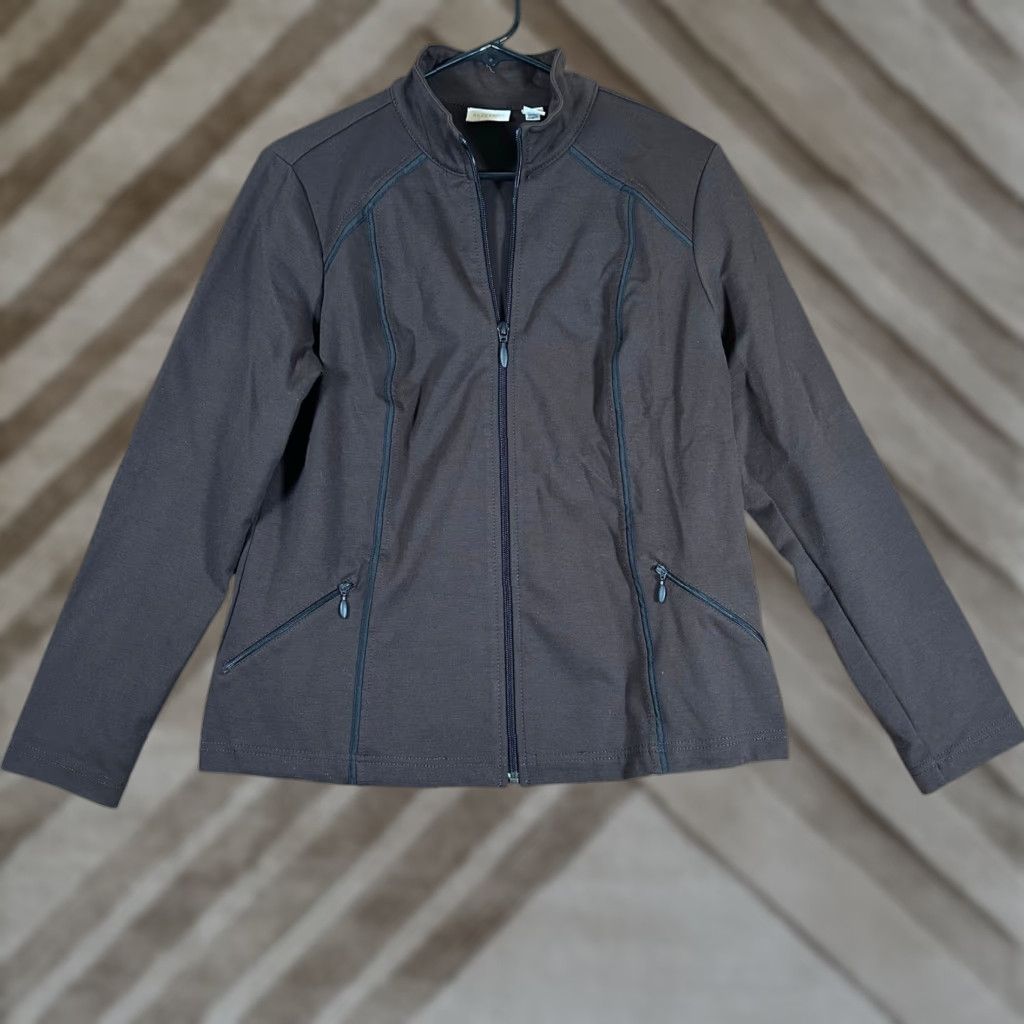 Vintage Chico's The Weekend Womens Jacket Brown Full Zip Long Sleeve Stretch M Jacket Cross-List: Casual Workwear Size M / US 6-8 / IT 42-44 - 1 Thumbnail