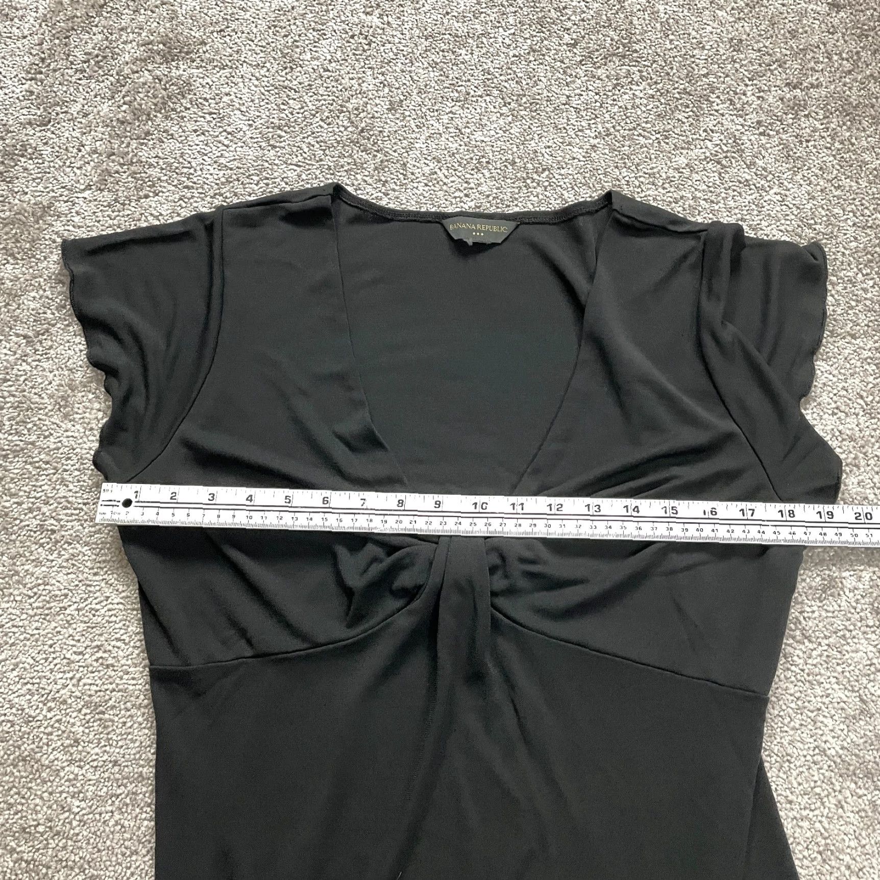 Banana Republic VINTAGE Banana Republic Maxi Dress Women Solid Black Long Stretch Short Sleeve Party Formal Office Casual Spring Summer Fall Winter M Size 32" / US 10 / IT 46 - 5 Thumbnail