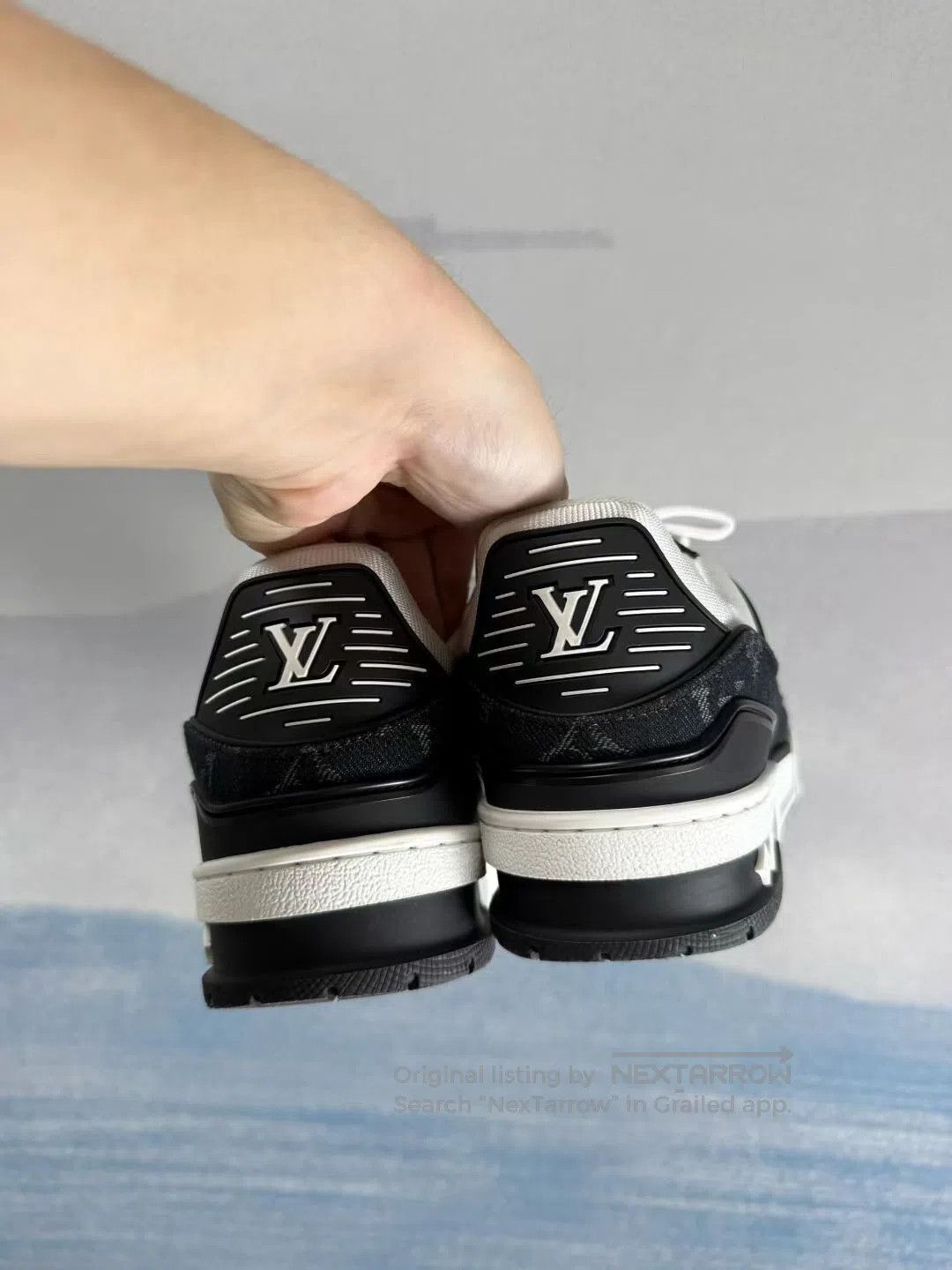 Louis Vuitton Louis Vuitton LV Trainer Black/White Denim| Size US 6.5 / IT 36.5 - 4 Thumbnail