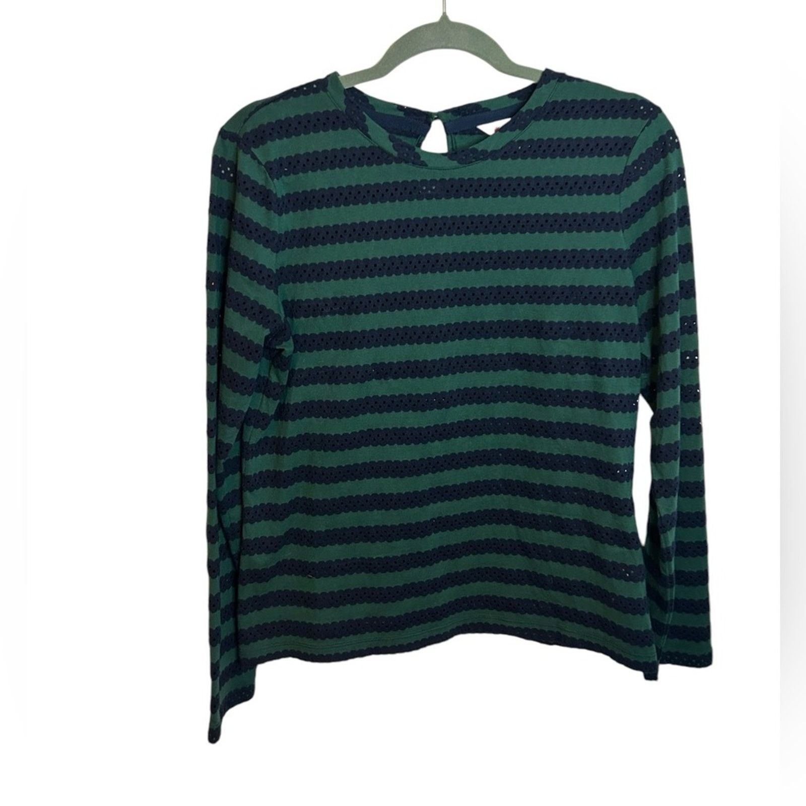 Brooks Brothers Brooks Brothers Red Fleece Striped Eyelet Top Size M / US 6-8 / IT 42-44 - 1 Thumbnail