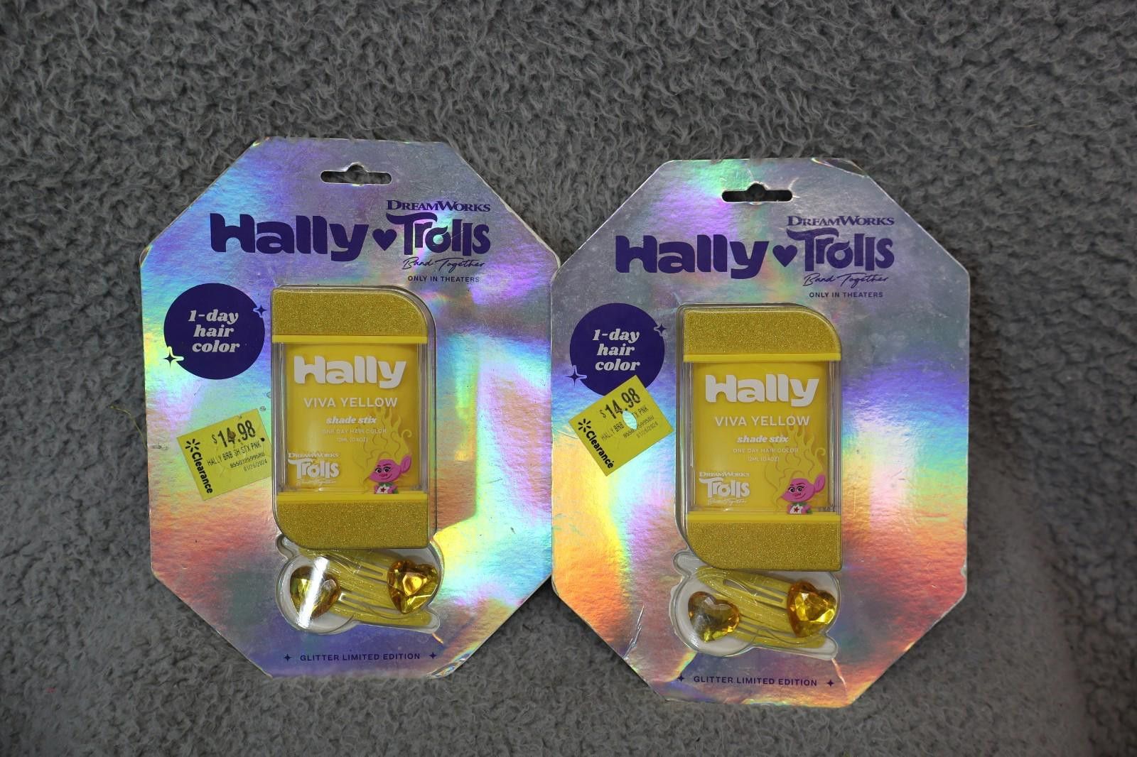 Other DreamWorks Trolls Hally Hair Viva Yellow Stix Glitter x2 Size ONE SIZE - 1 Thumbnail