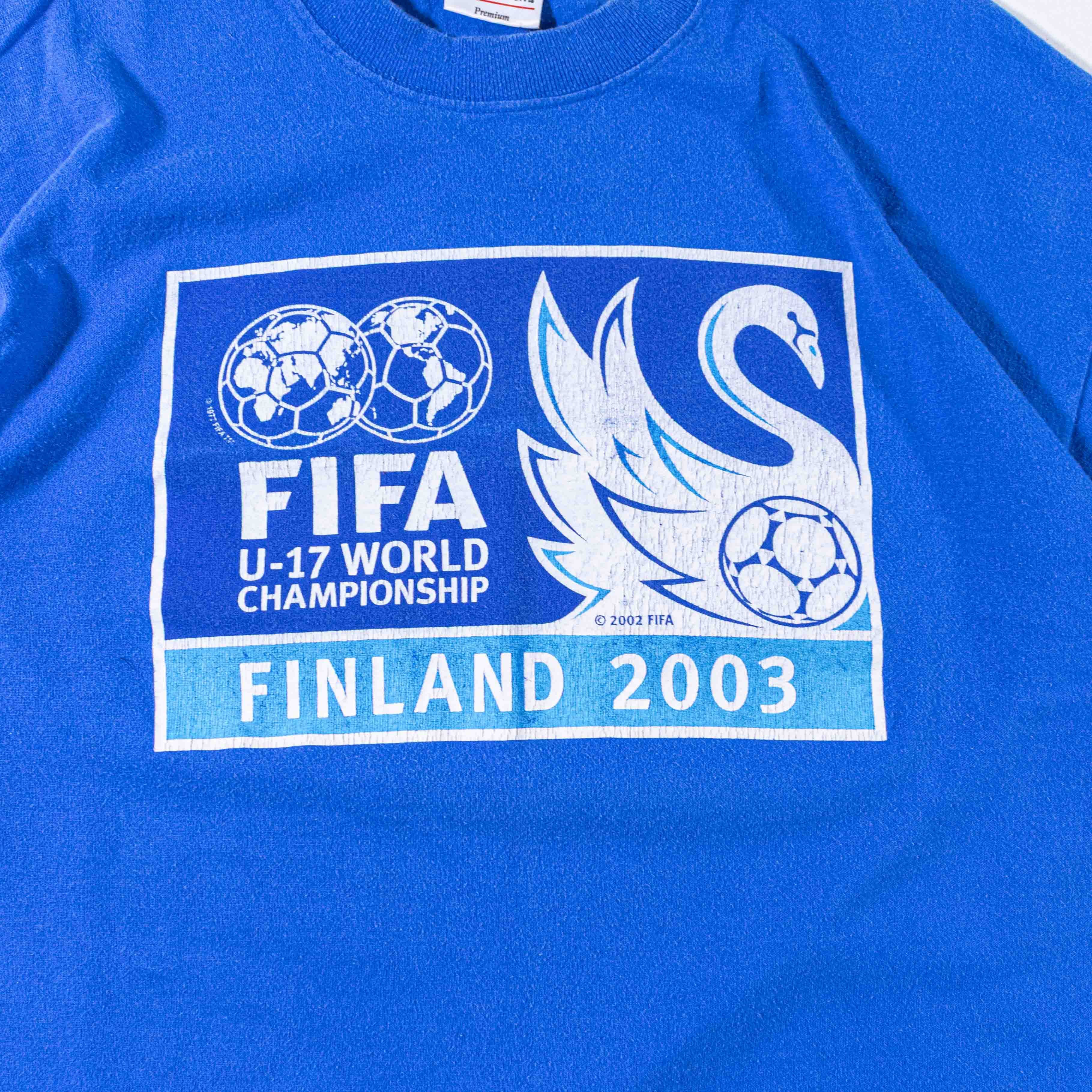 Vintage 2003 FIFA U17 World Cup Finland T-Shirt Soccer Tournament Size US L / EU 52-54 / 3 - 6 Thumbnail