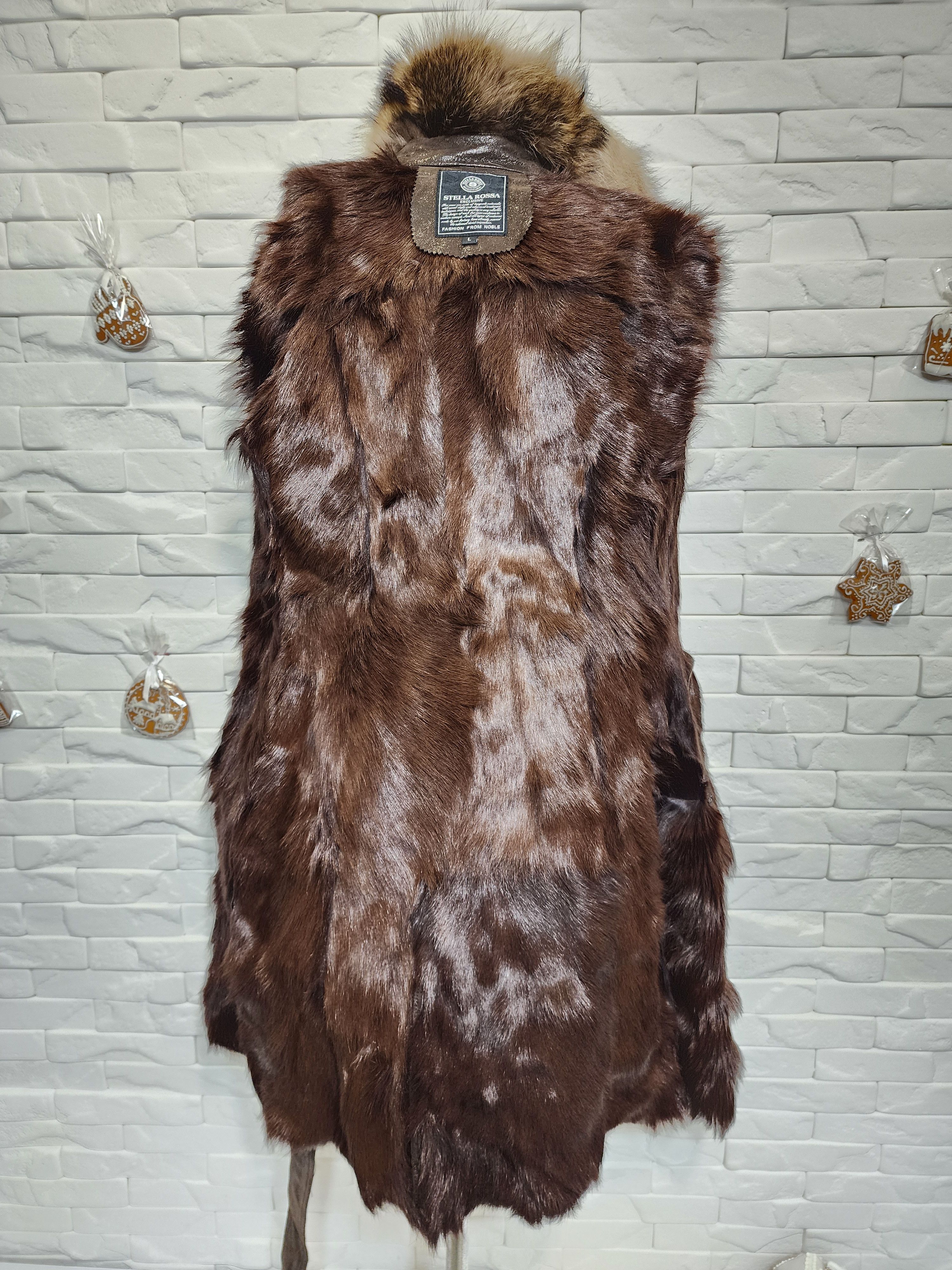 Furla Brown Sheepskin Coat: Women's Genuine Fur Size L / US 10 / IT 46 - 7 Thumbnail