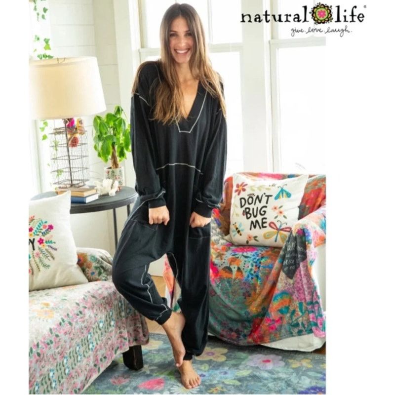 Natural Issue Natural Life Womens Johnnie Jumpsuit Size L Cotton Oversized Size 23" - 1 Thumbnail