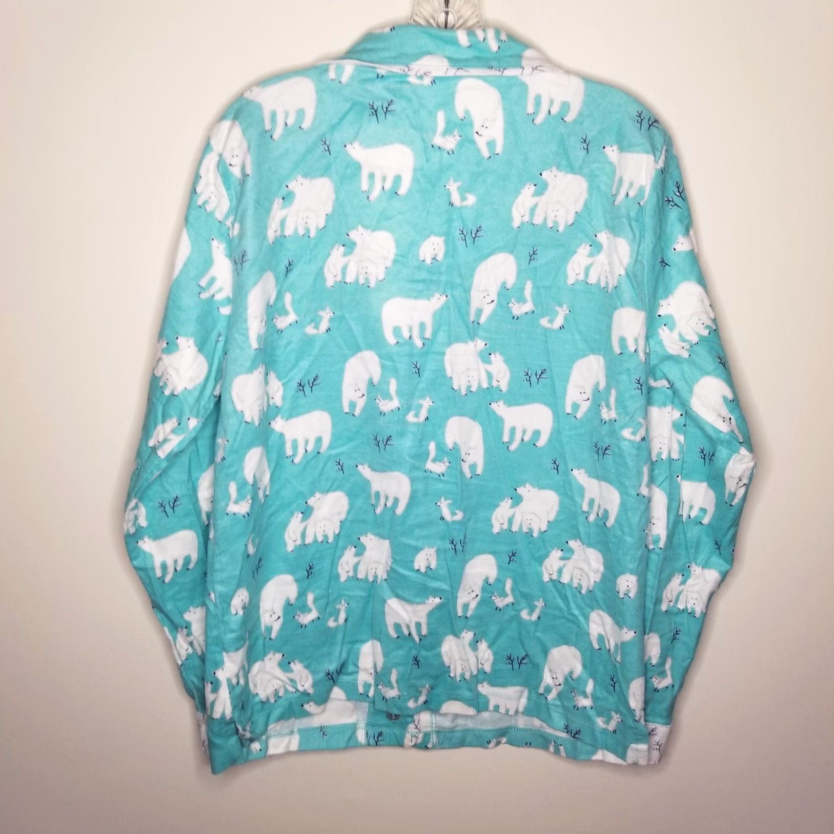Vintage VINTAGE Munki Munki Pajama Top Woman Blue Polar Bear Long Sleeve Button Up Size M Size M / US 6-8 / IT 42-44 - 4 Thumbnail
